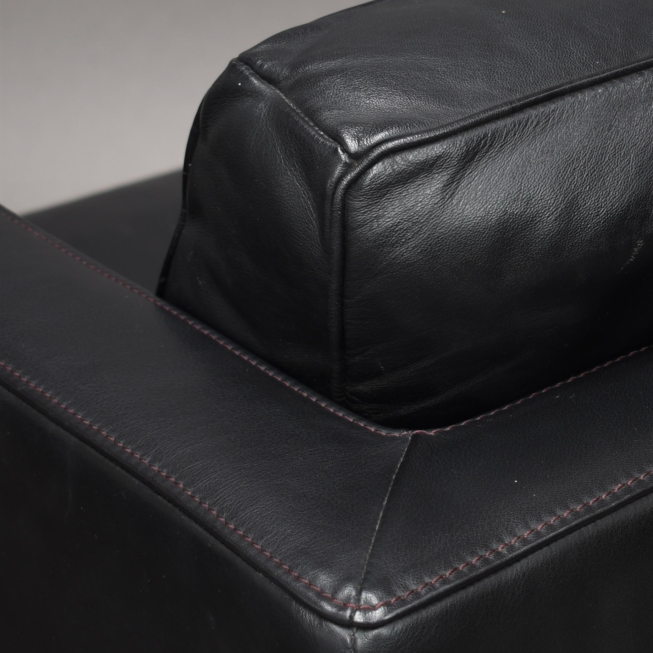 De Sede DS-118 Black Leather Lounge Armchairs, Switzerland 8