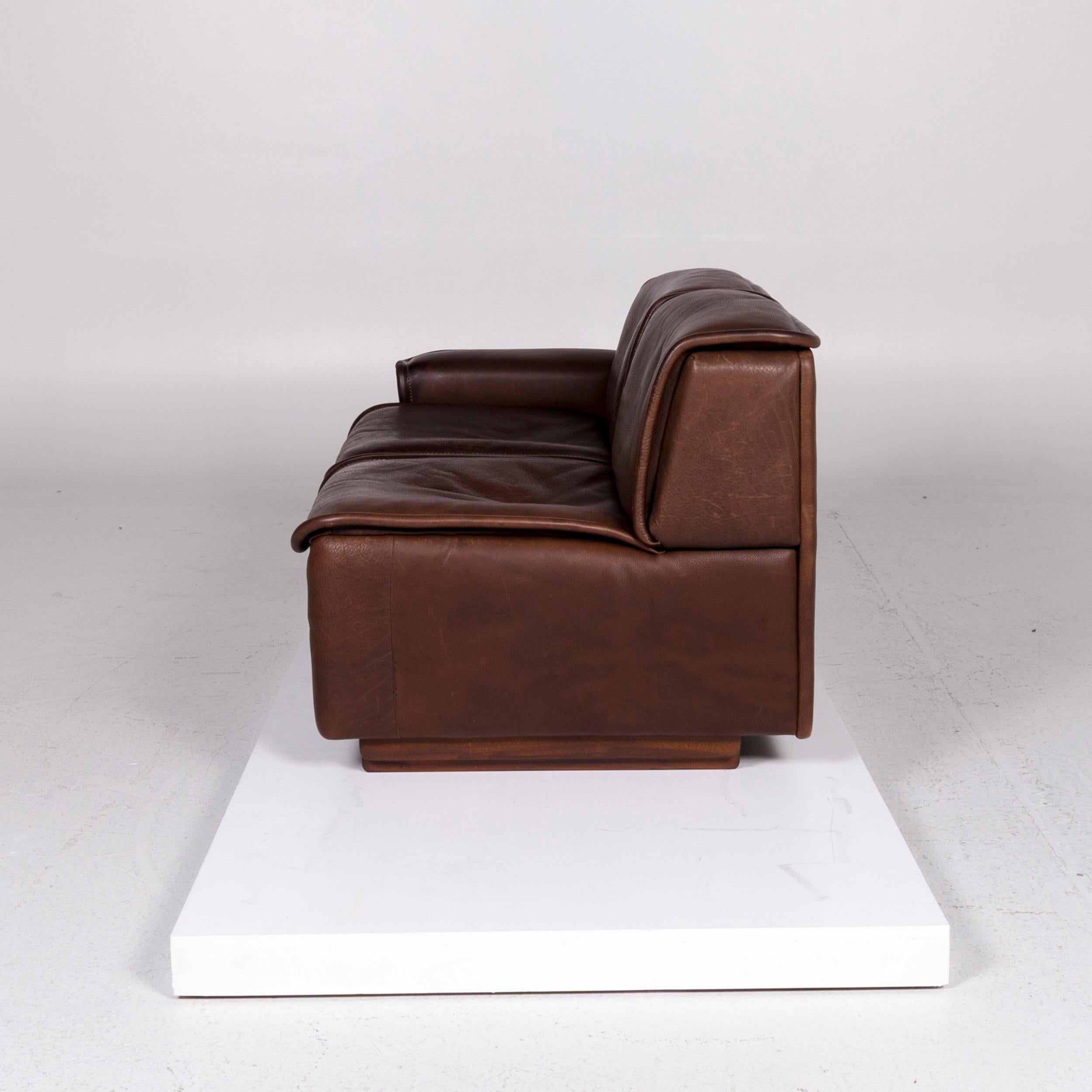 De Sede DS 12 Leather Sofa Brown Two-Seat Couch For Sale 4