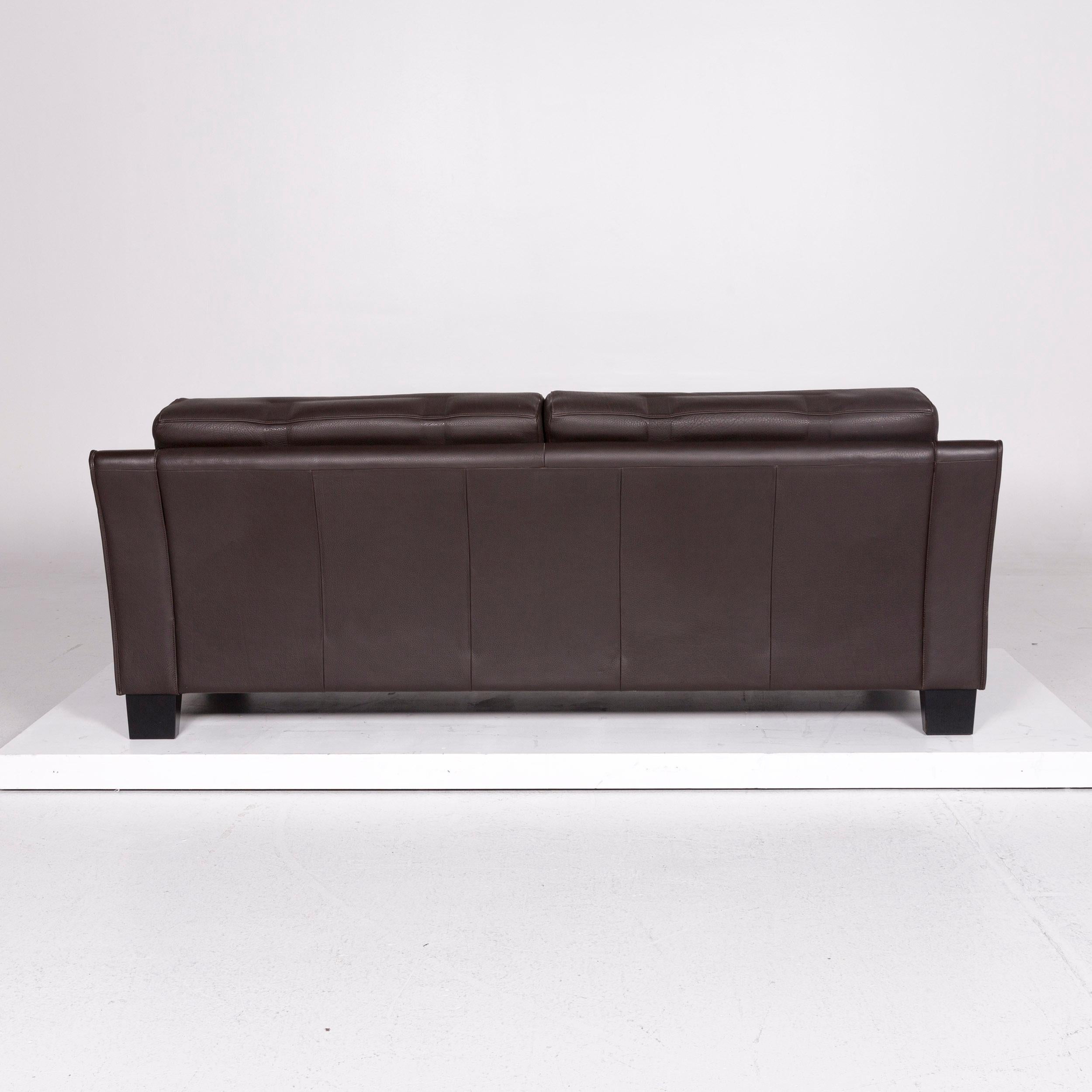 De Sede Ds 122 Leather Sofa Brown Dark Brown Two-Seat Couch For Sale 2