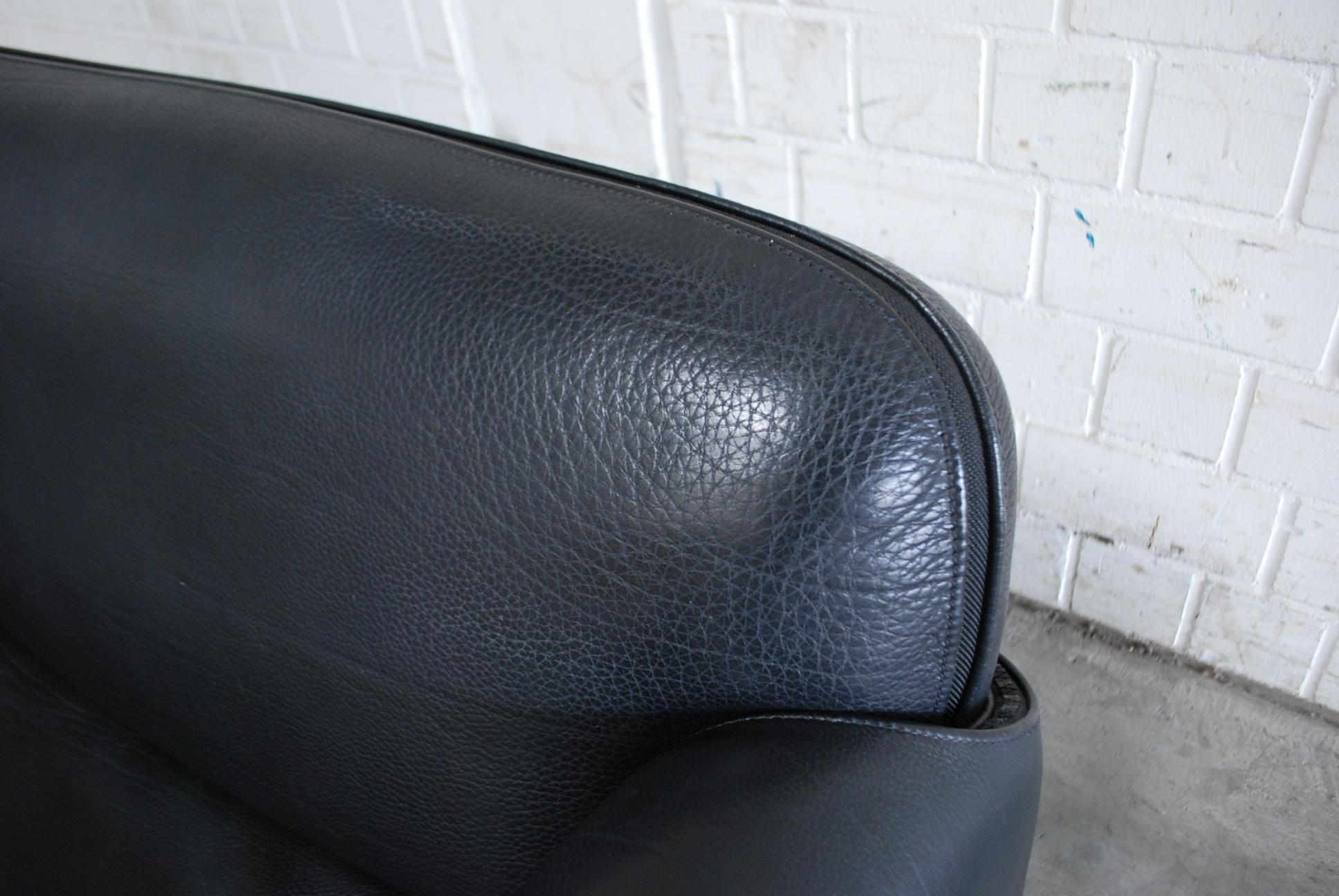 De Sede DS 125 Gerd Lange Neck Leather Sofa Black 5
