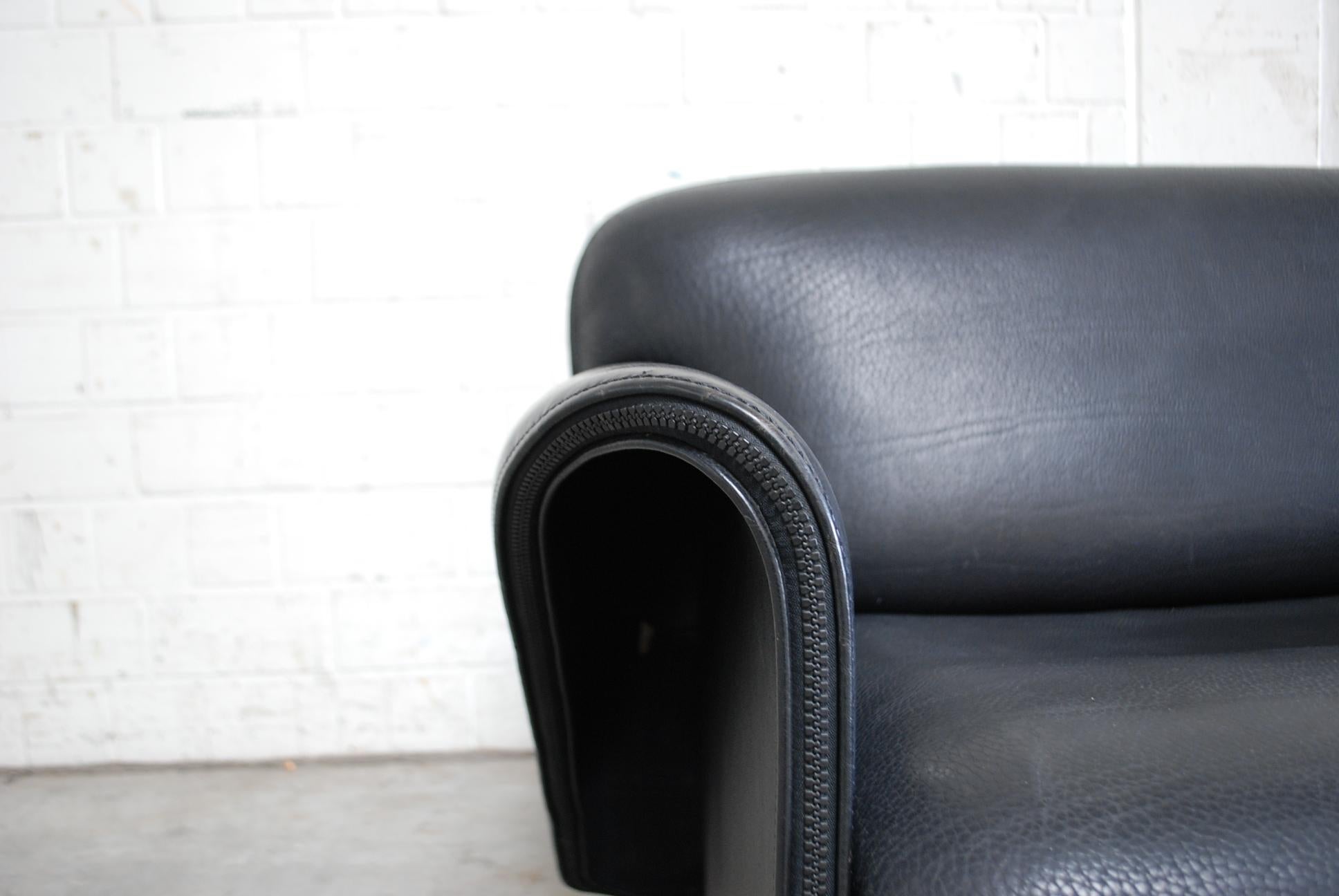De Sede DS 125 Gerd Lange Neck Leather Sofa Black 1