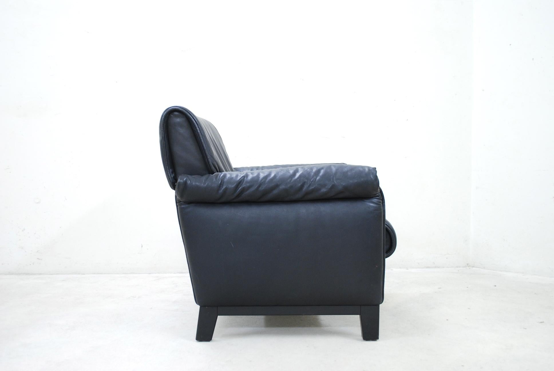 De Sede DS 14 Black Leather Armchair For Sale 1