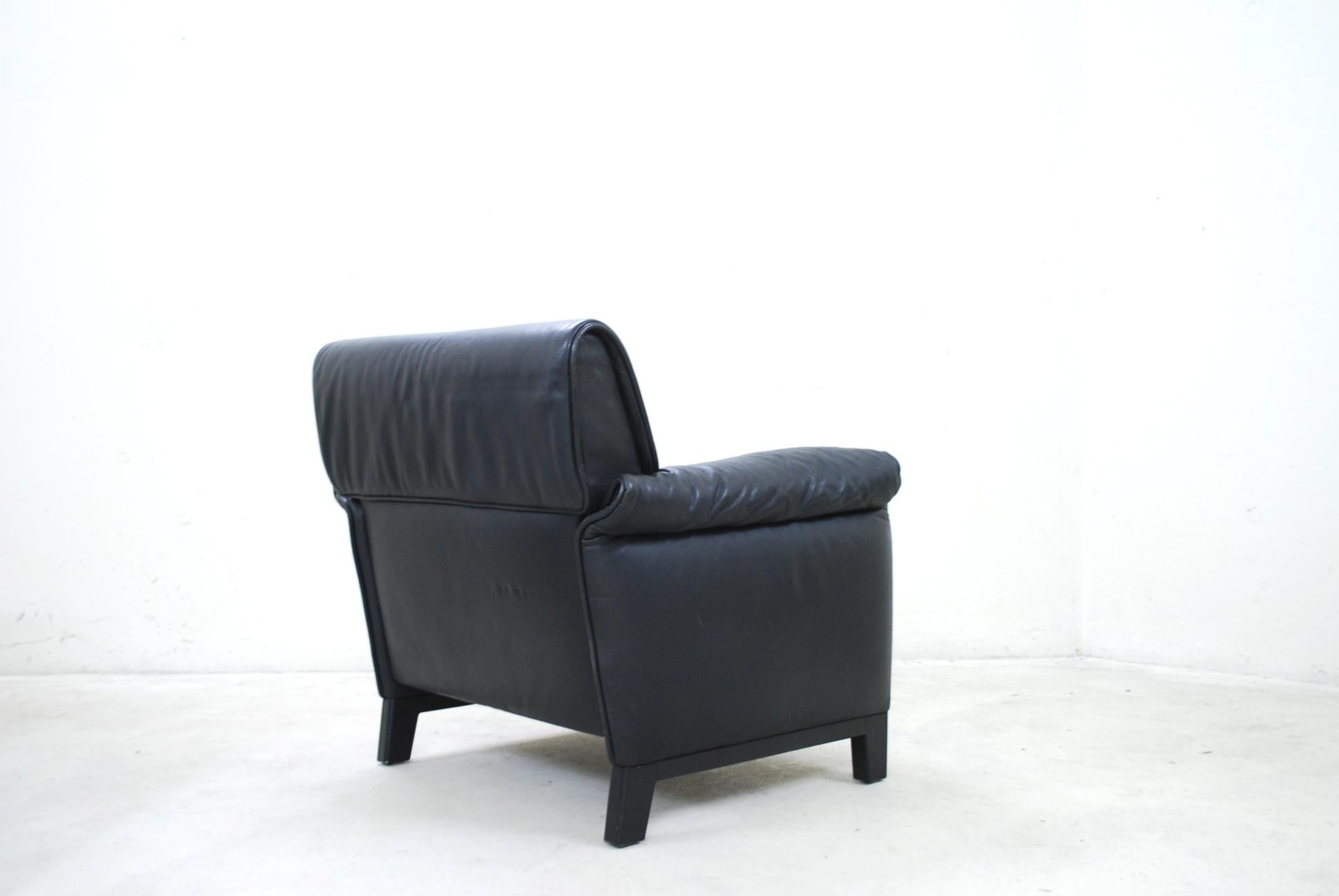 De Sede DS 14 Black Leather Armchair For Sale 2