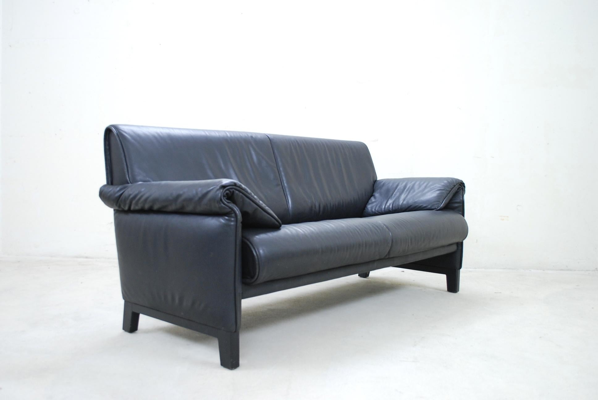 De Sede DS 14 Black Leather Sofa 2