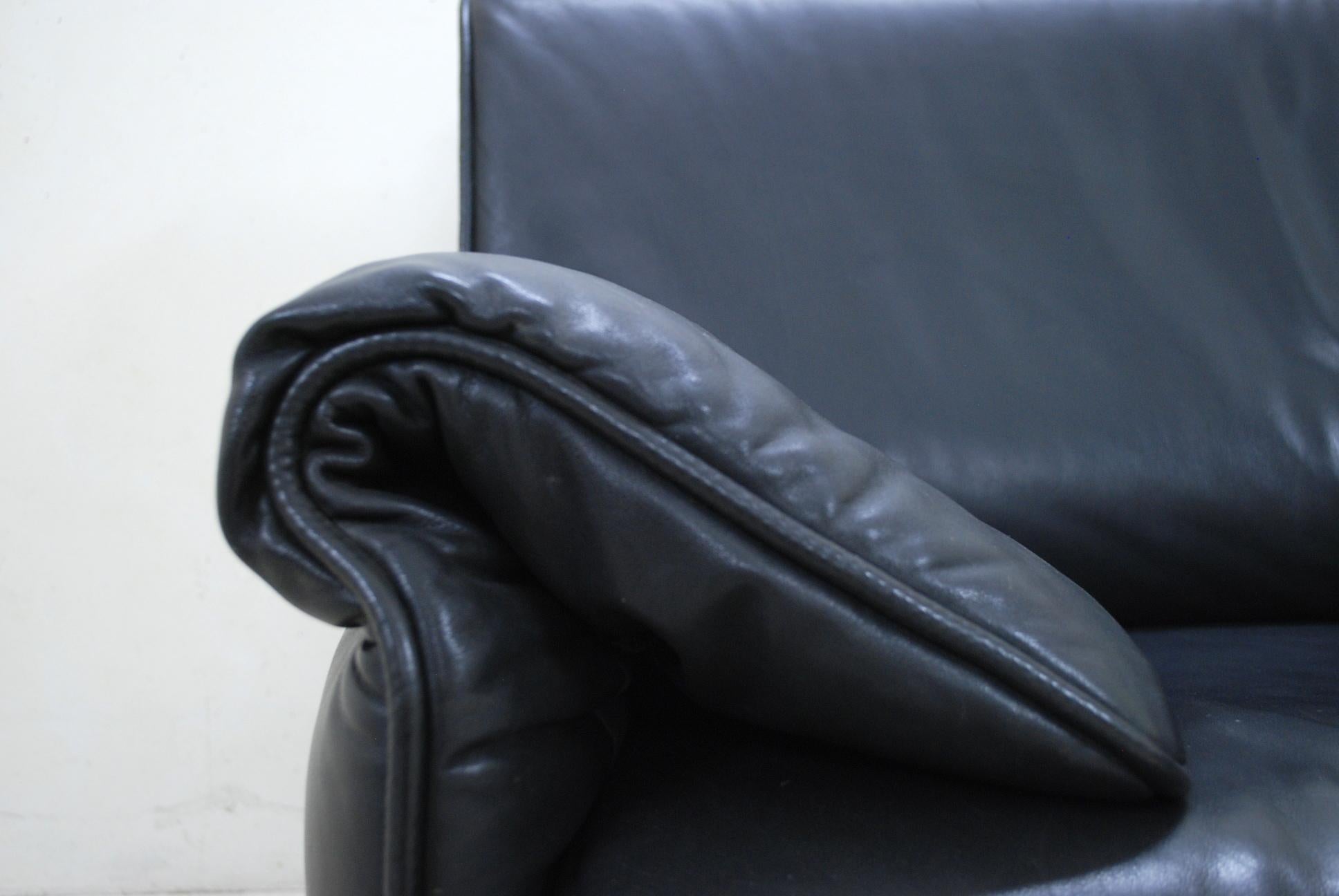 De Sede DS 14 Black Leather Sofa 2