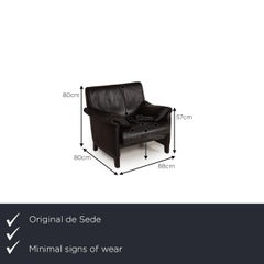 De Sede DS 14 Leather Armchair Black
