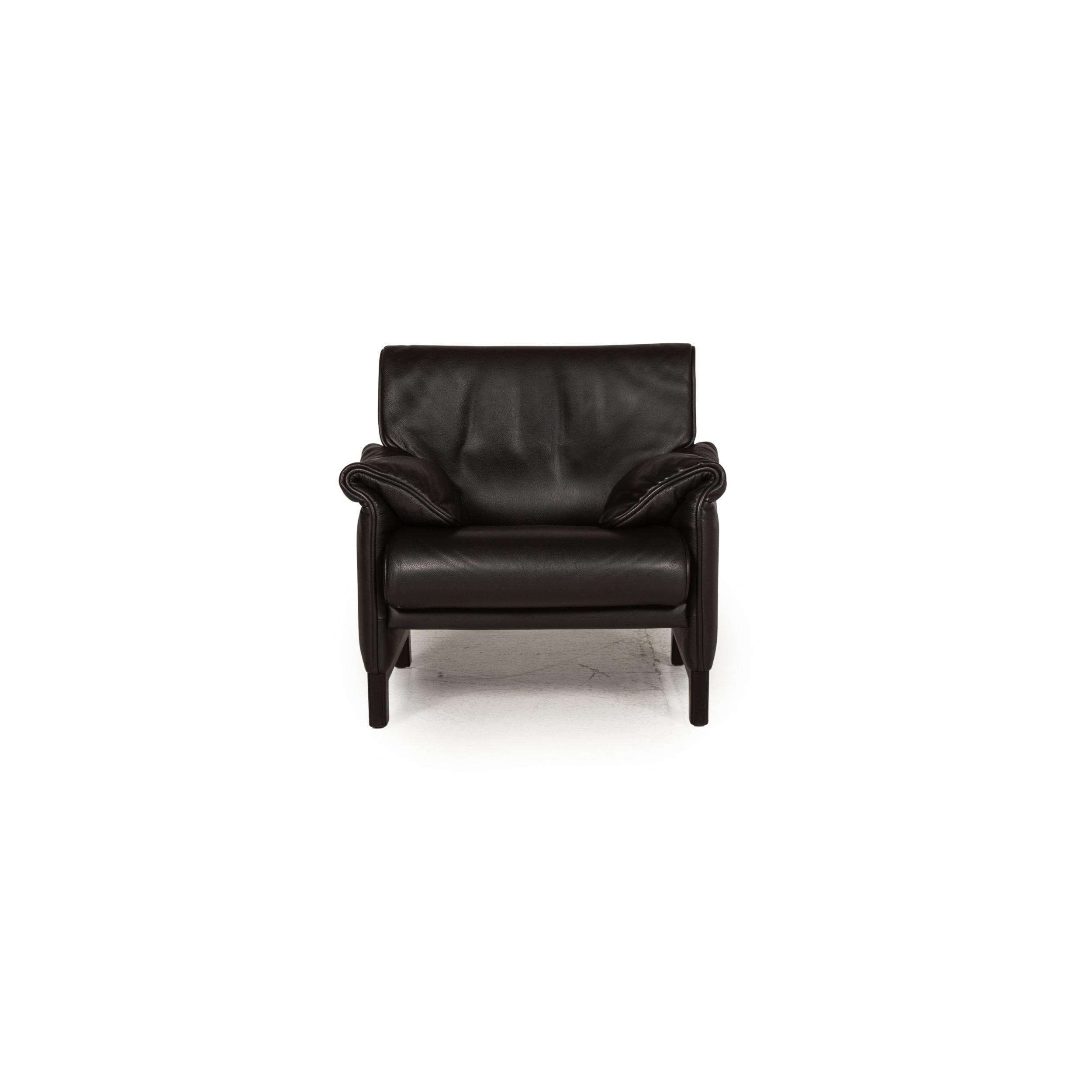 Contemporary De Sede DS 14 Leather Armchair Black For Sale