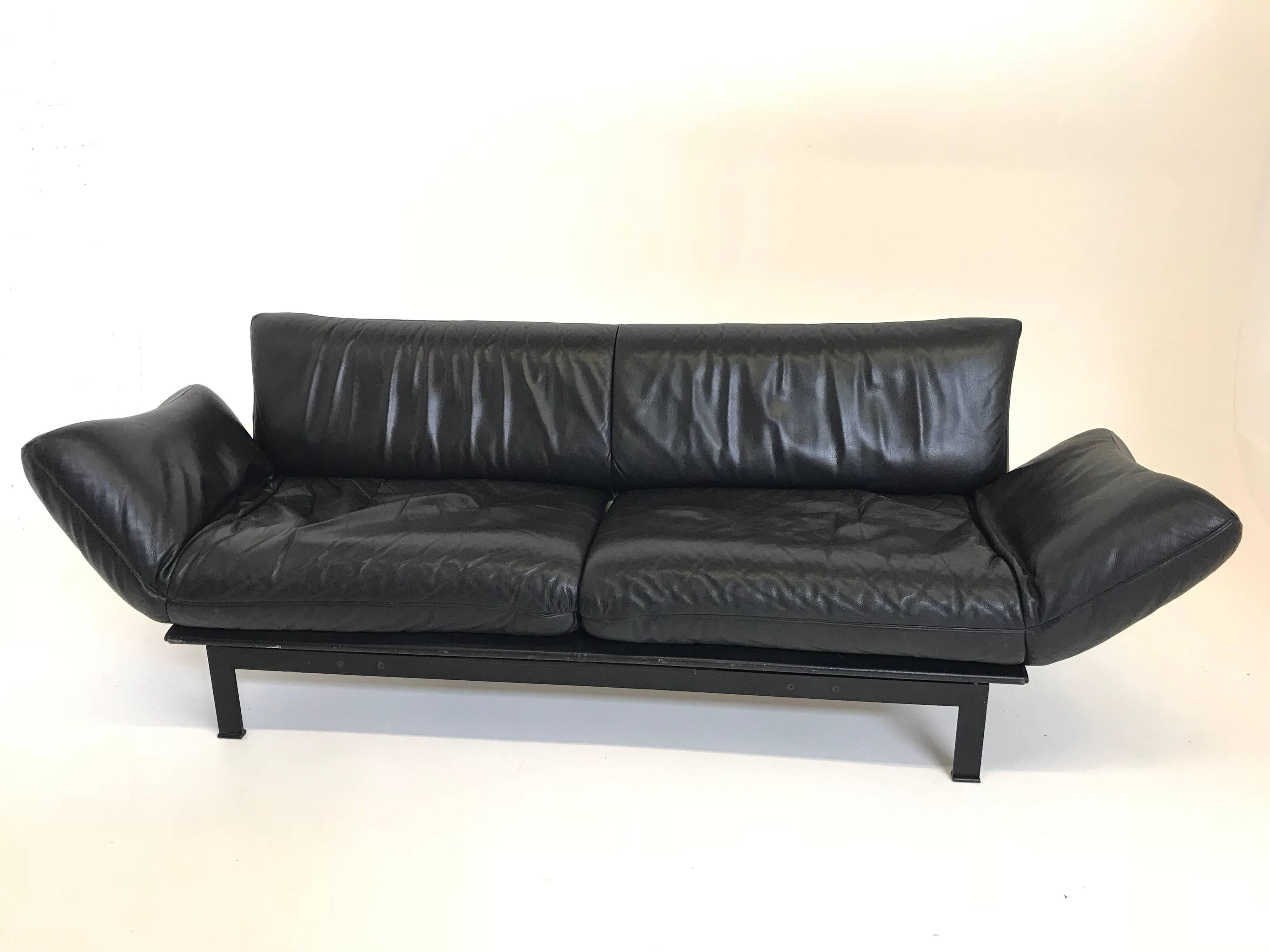 De Sede DS 140 Black Sofa Chaise Lounge In Fair Condition In The Hague, NL