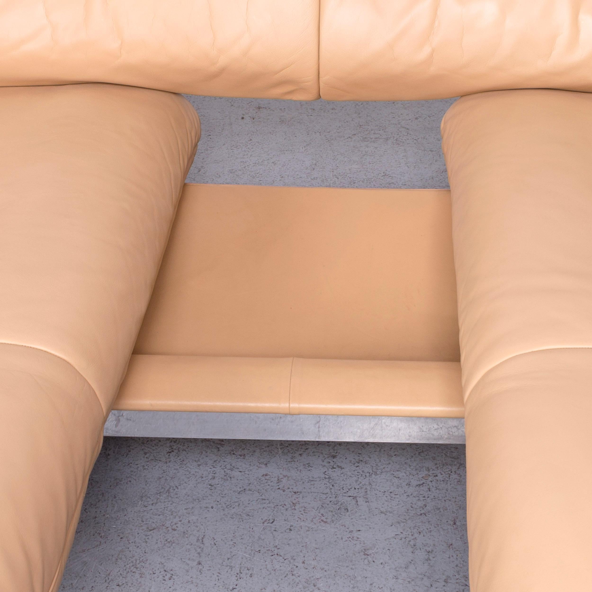 De Sede Ds 140 Designer Leather Sofa Beige Three-Seat Function Modern For Sale 5