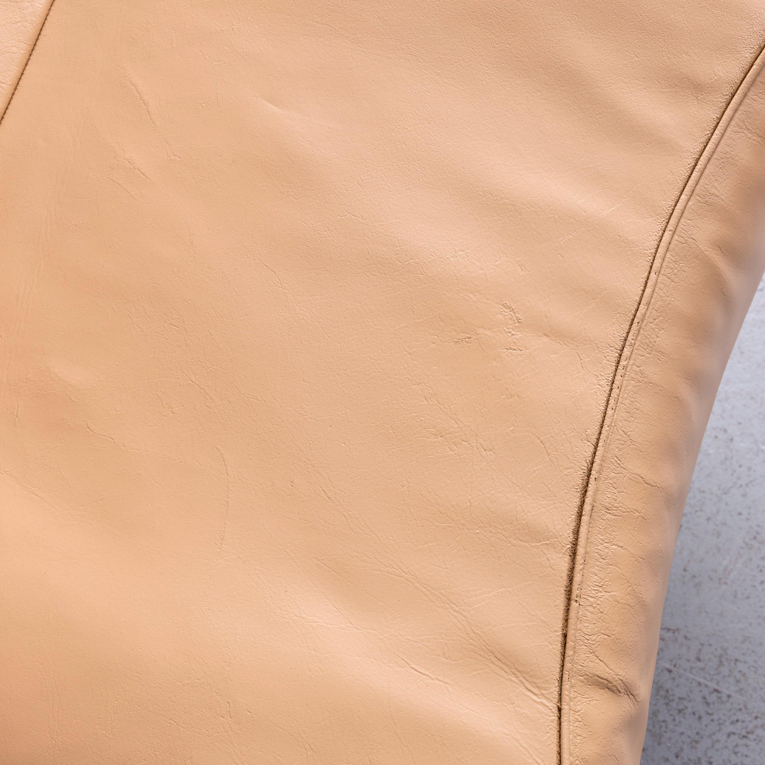 De Sede Ds 140 Designer Leather Sofa Beige Three-Seat Function Modern For Sale 3