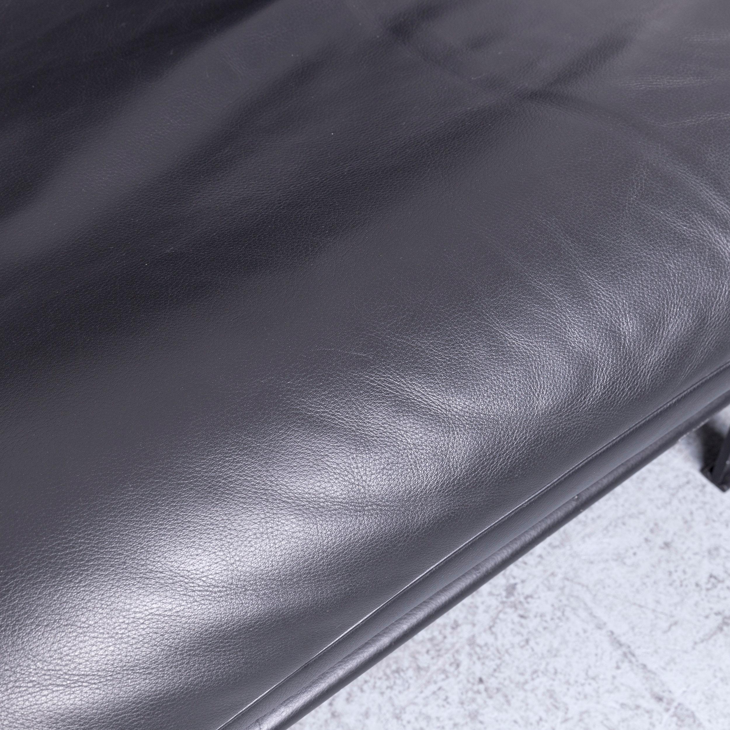 De Sede Ds 140 Designer Leather Sofa Black Three-Seat Function Modern For Sale 5