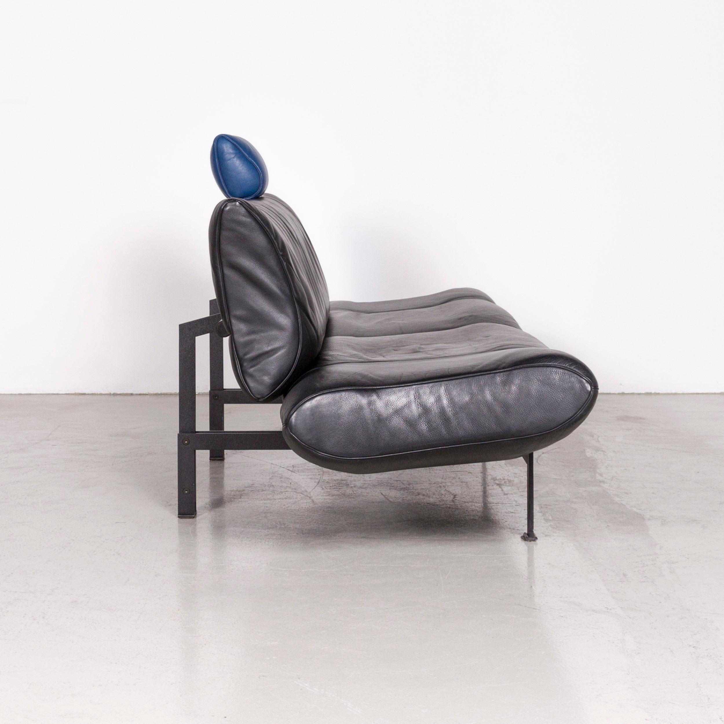 De Sede DS 140 Designer Leather Sofa Black Three-Seat Function Modern For Sale 4