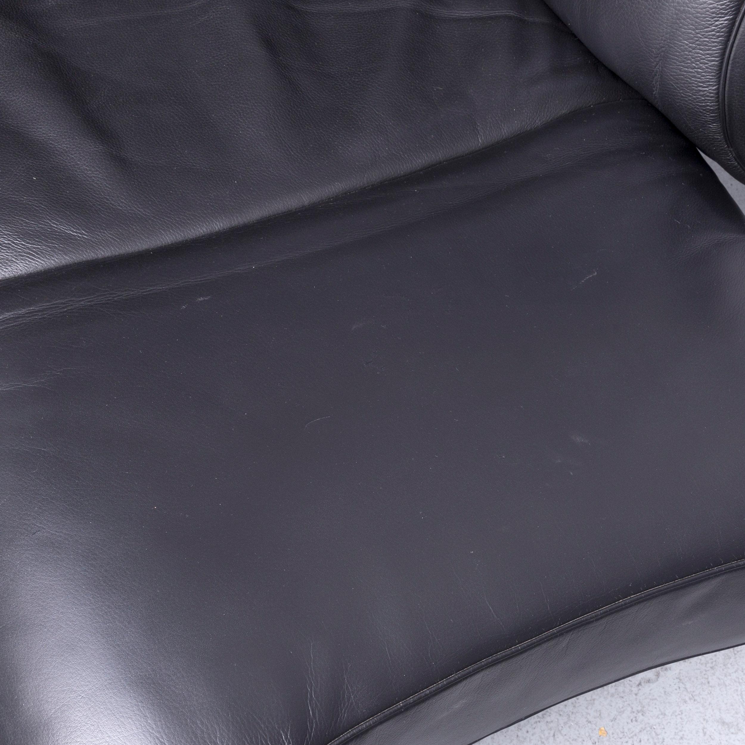 De Sede Ds 140 Designer Leather Sofa Black Three-Seat Function Modern For Sale 6