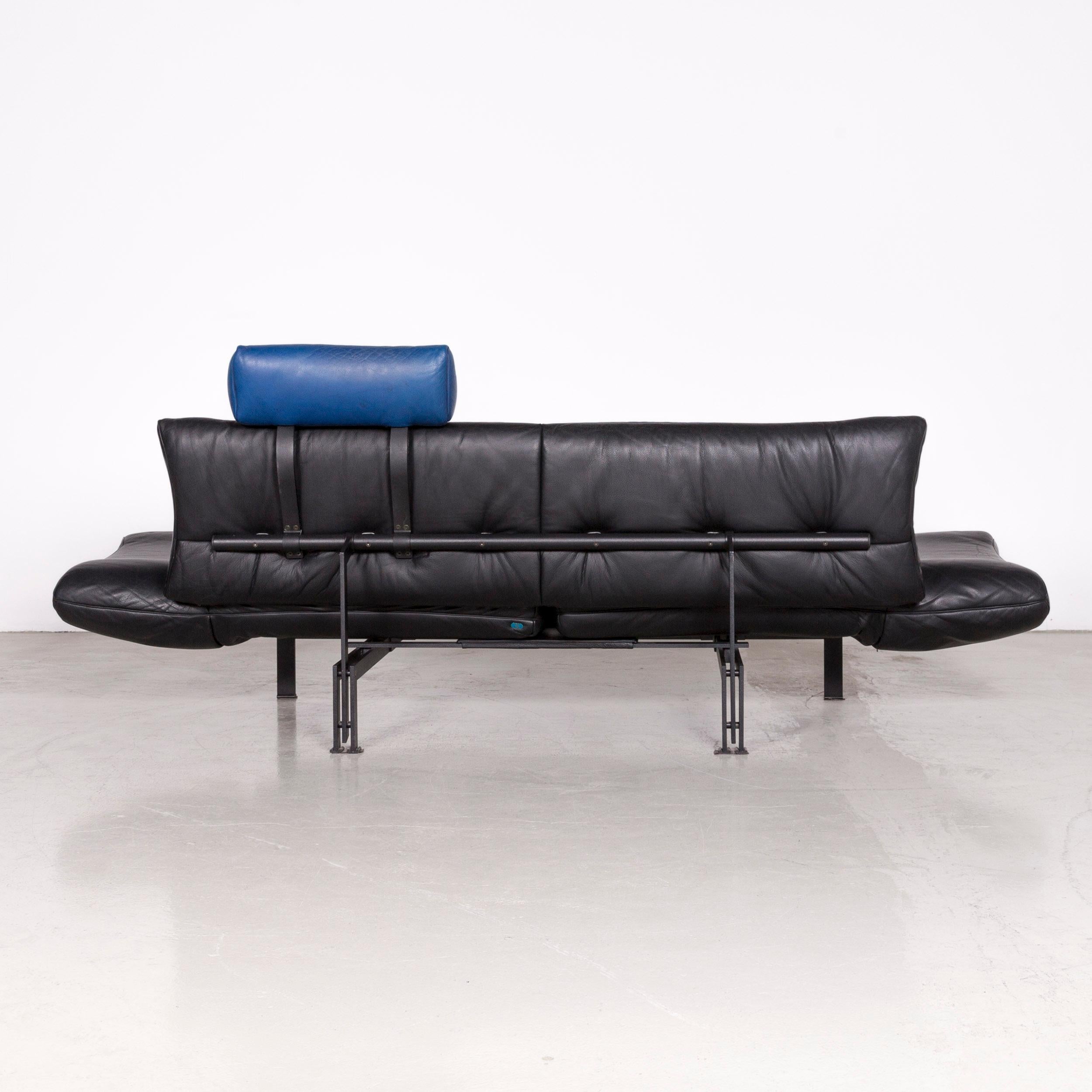 De Sede DS 140 Designer Leather Sofa Black Three-Seat Function Modern For Sale 5