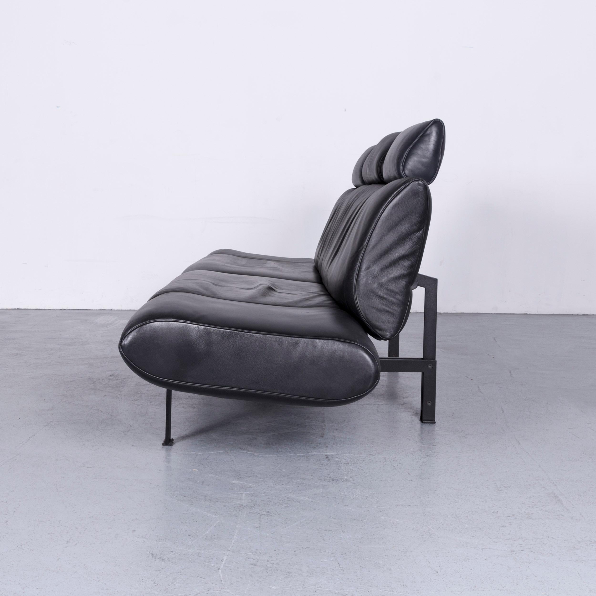 De Sede Ds 140 Designer Leather Sofa Black Three-Seat Function Modern For Sale 11