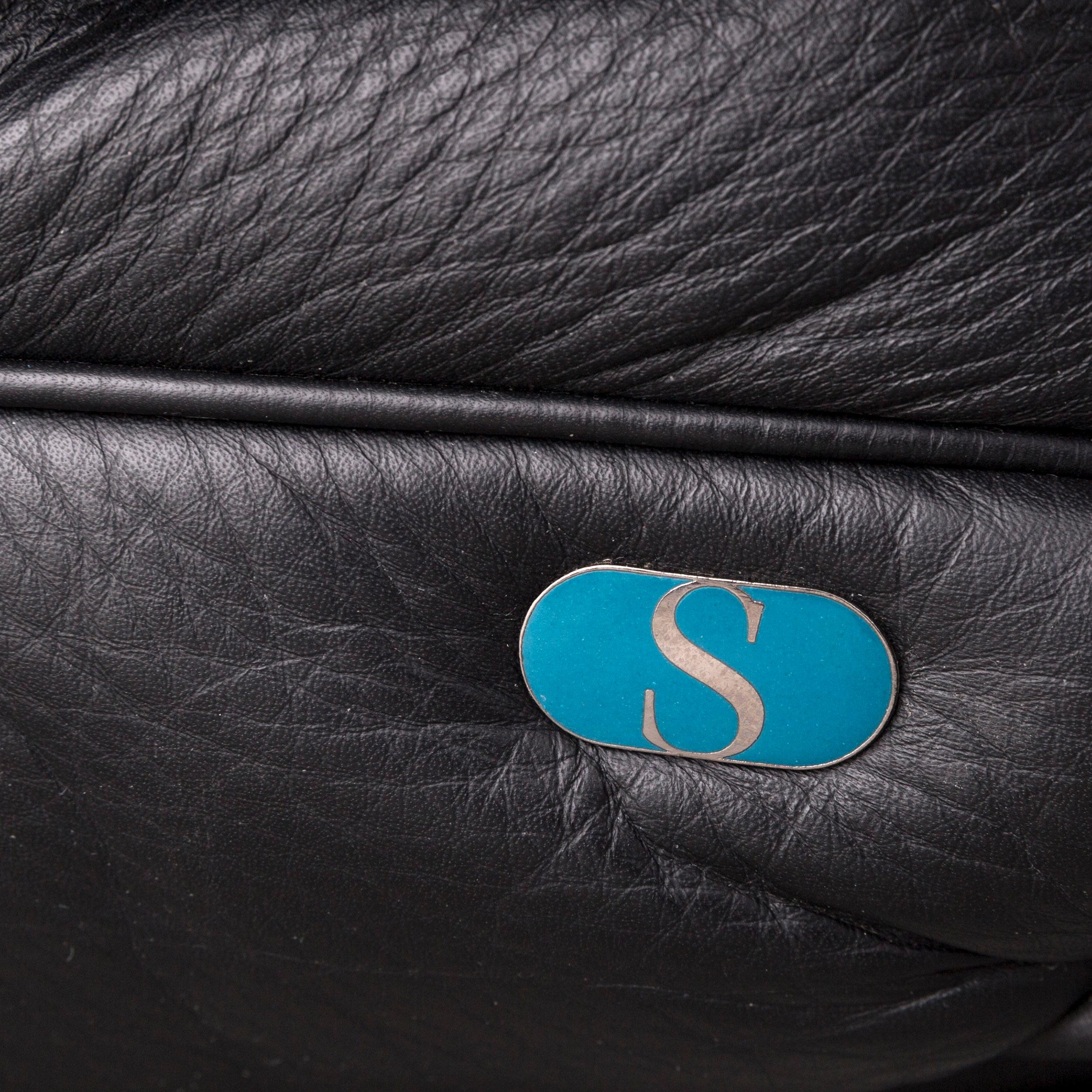 De Sede DS 140 Designer Leather Sofa Black Three-Seat Function Modern For Sale 2
