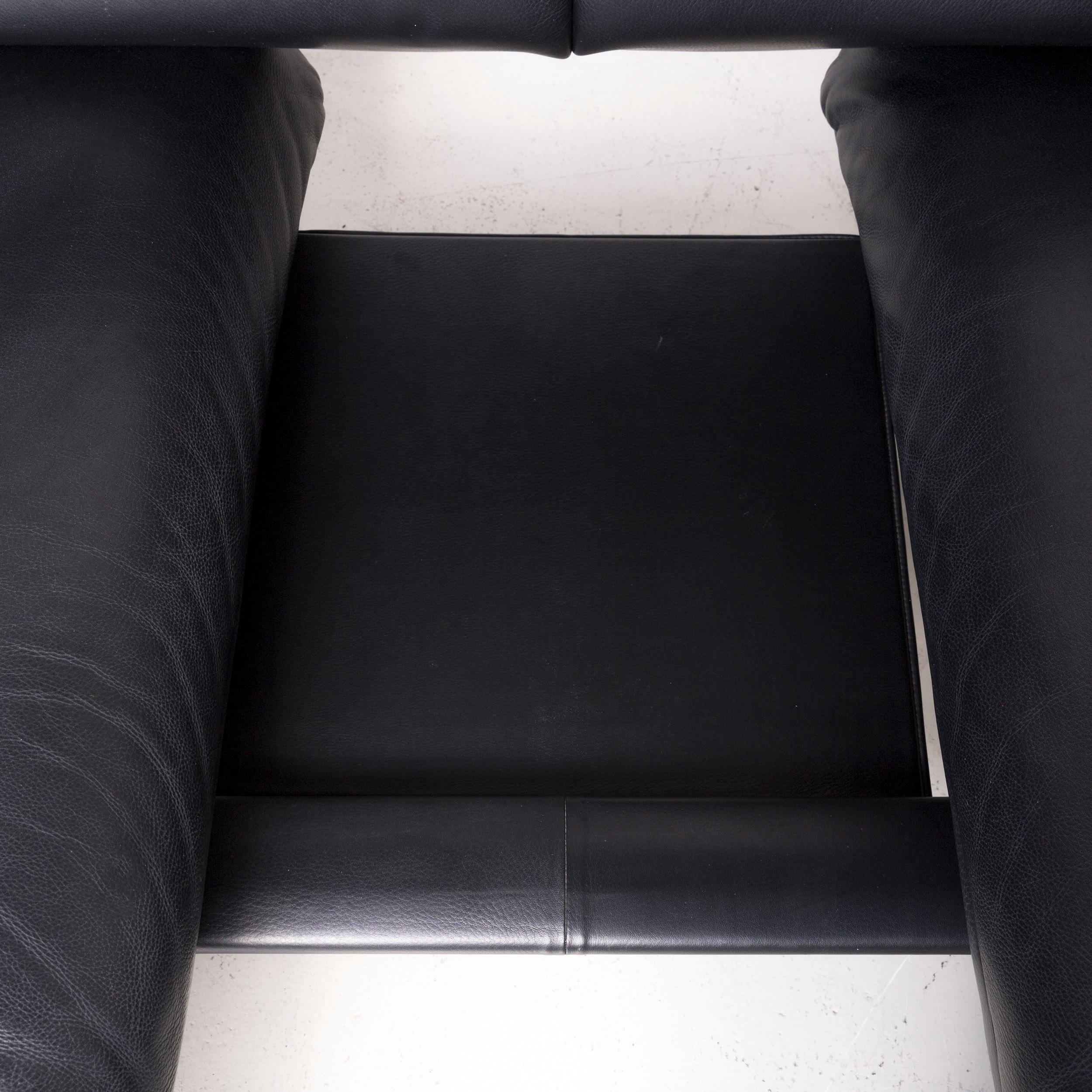 De Sede DS 140 Designer Leather Sofa Black Three-Seat Function Modern For Sale 4