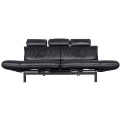 De Sede Ds 140 Designer Leather Sofa Black Three-Seat Function Modern