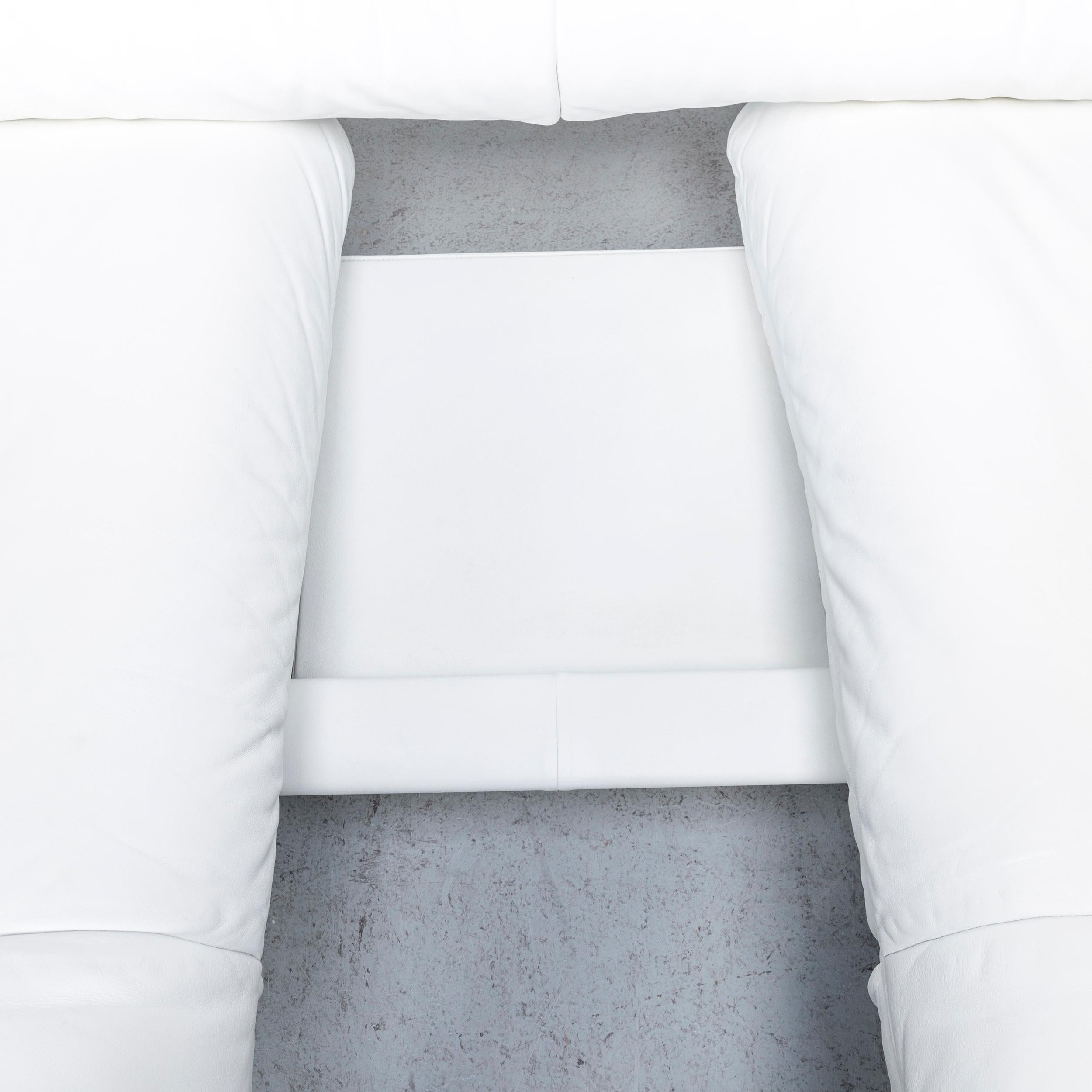 De Sede Ds 140 Designer Leather Sofa White Three-Seat Function Modern For Sale 5