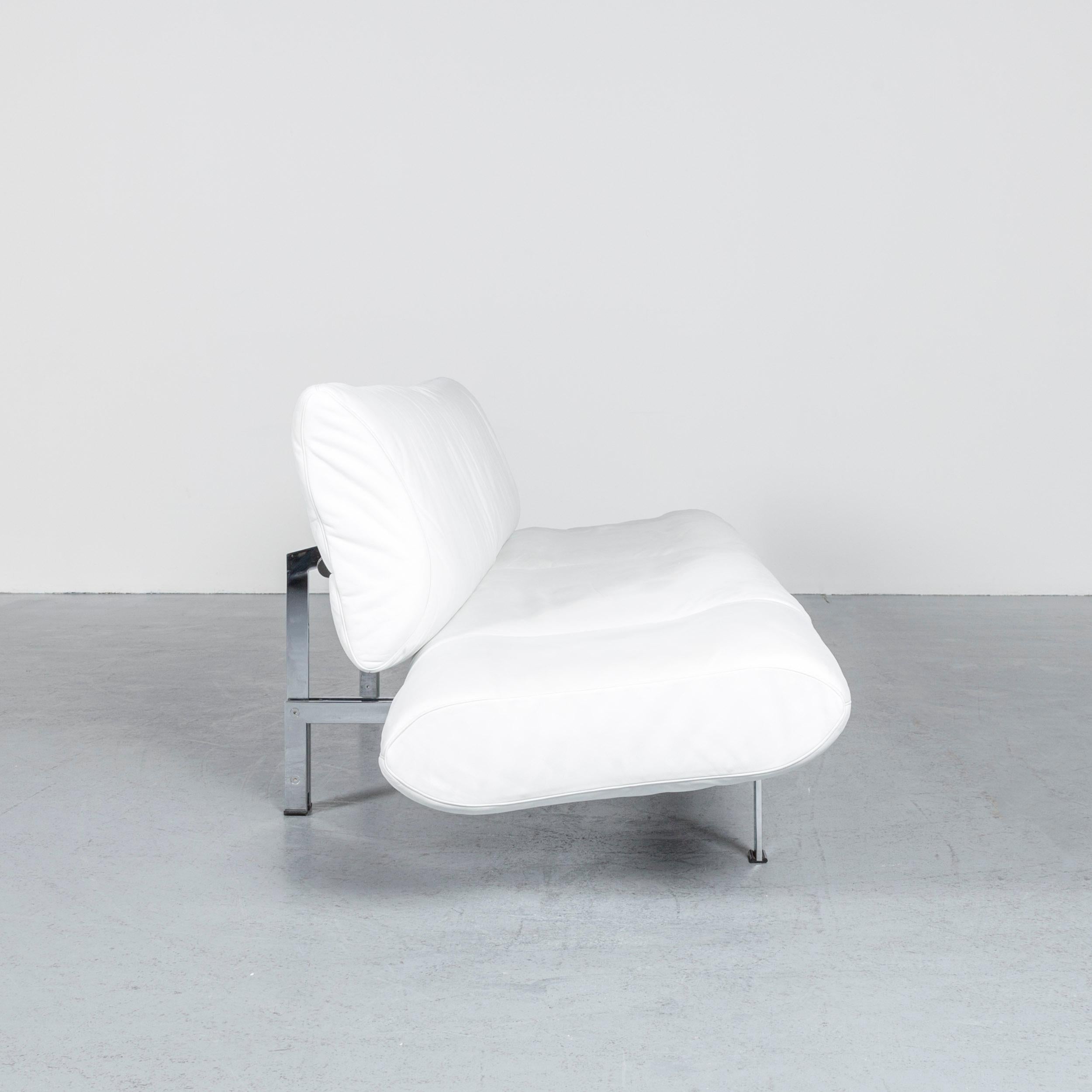 De Sede Ds 140 Designer Leather Sofa White Three-Seat Function Modern For Sale 7
