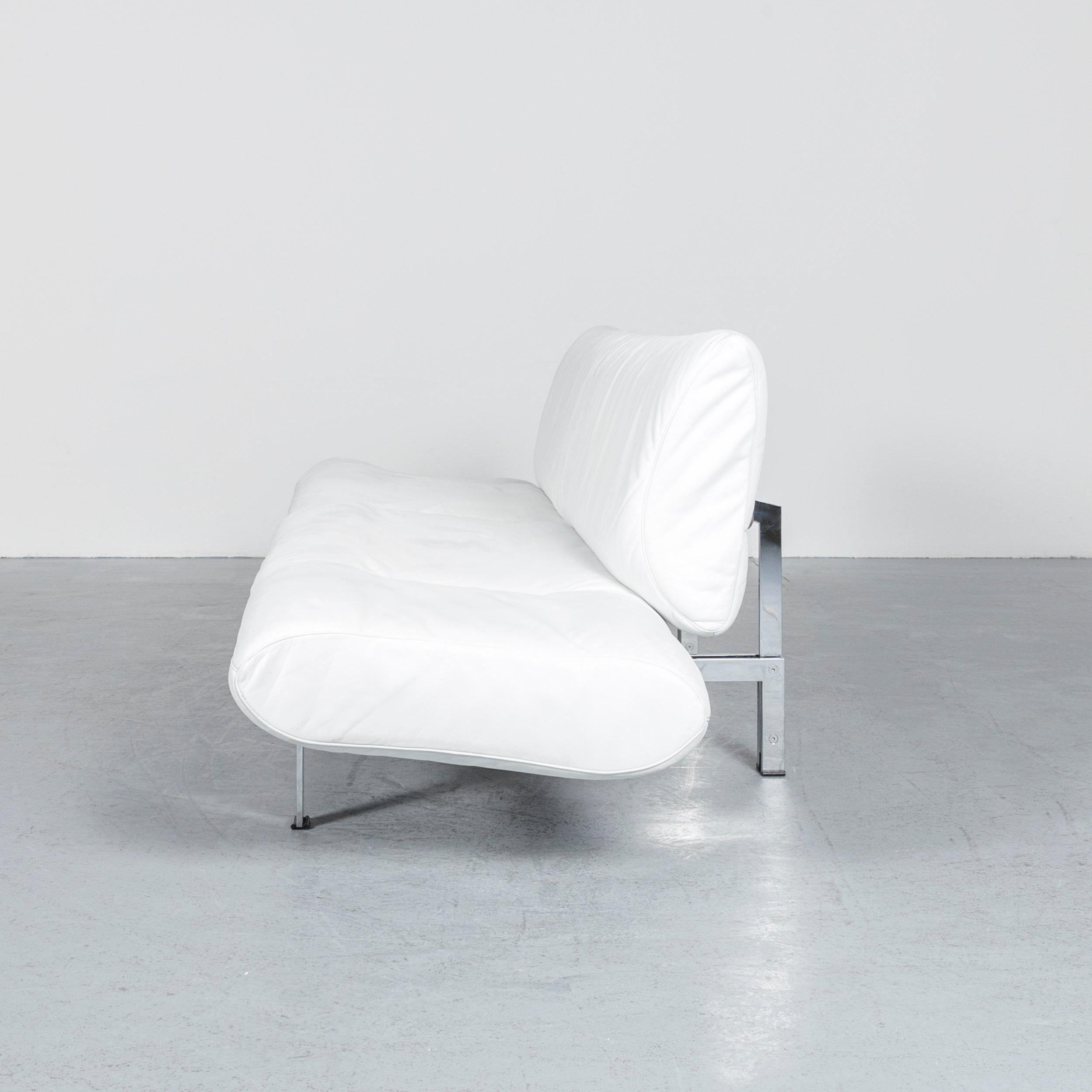 De Sede Ds 140 Designer Leather Sofa White Three-Seat Function Modern For Sale 9