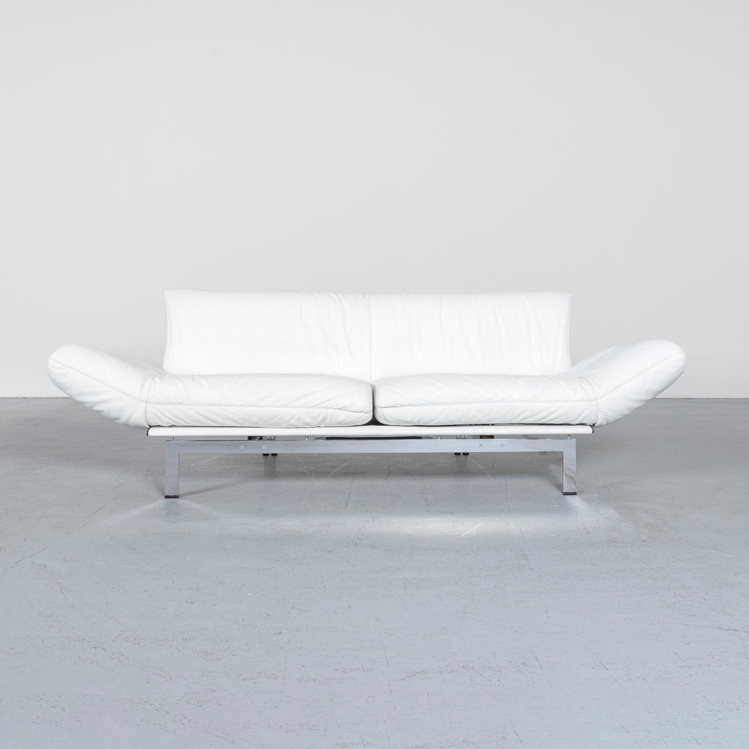 German De Sede Ds 140 Designer Leather Sofa White Three-Seat Function Modern For Sale