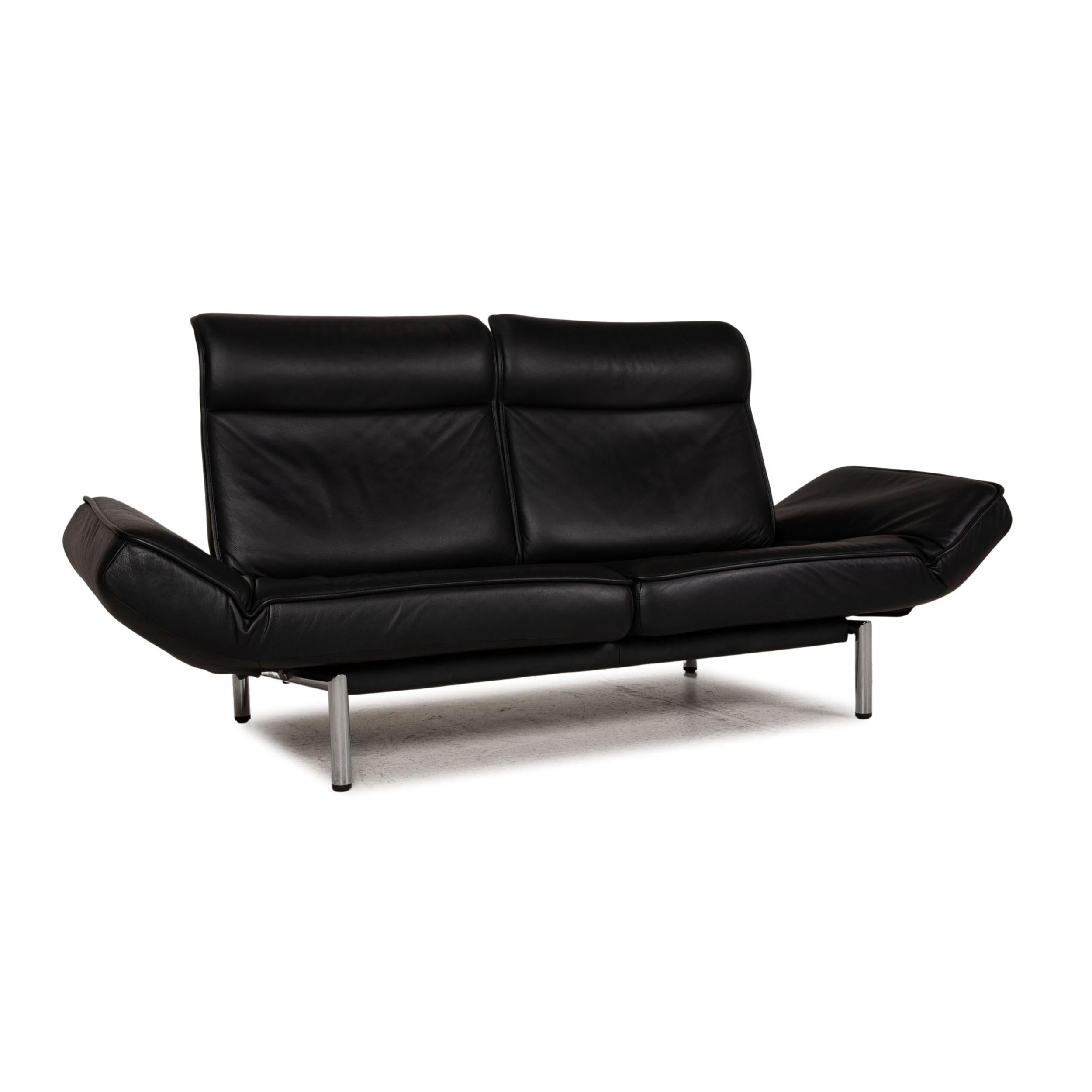 De Sede DS 140 Leather Sofa Black Two-Seater Function Relax Function Couch  For Sale at 1stDibs
