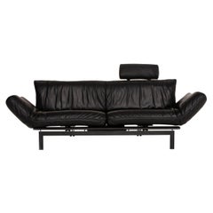 De Sede DS 140 Leather Sofa Black Two-Seater Function Relax Function Couch