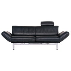 De Sede DS 140 Leather Sofa Dark Green Petrol Two-Seat Function Relax