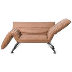 Chaise longue réglable DS-142 De Sede en cuir rembourrée par Winfried Totzek