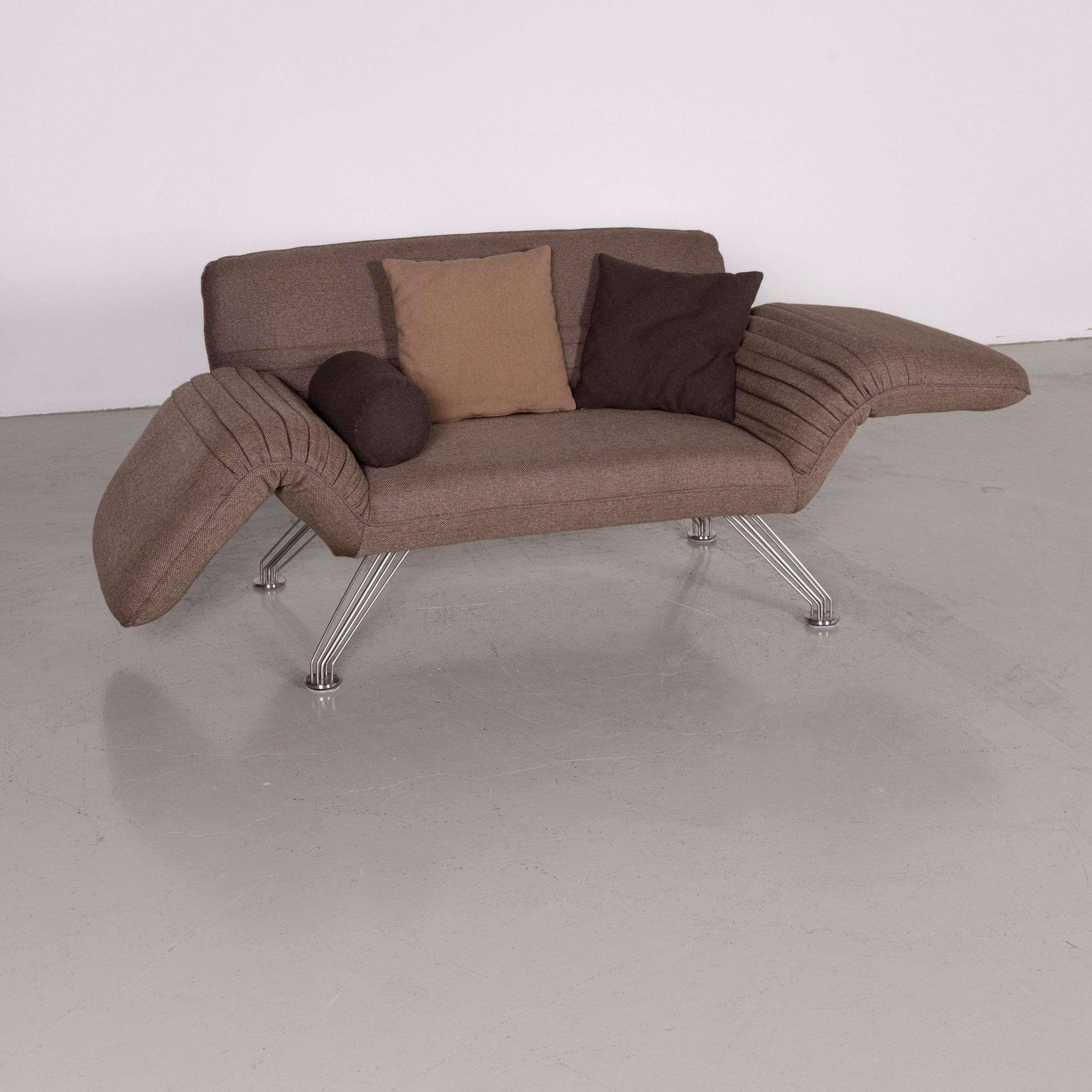 De Sede DS 142 designer fabric sofa brown two-seat function couch.