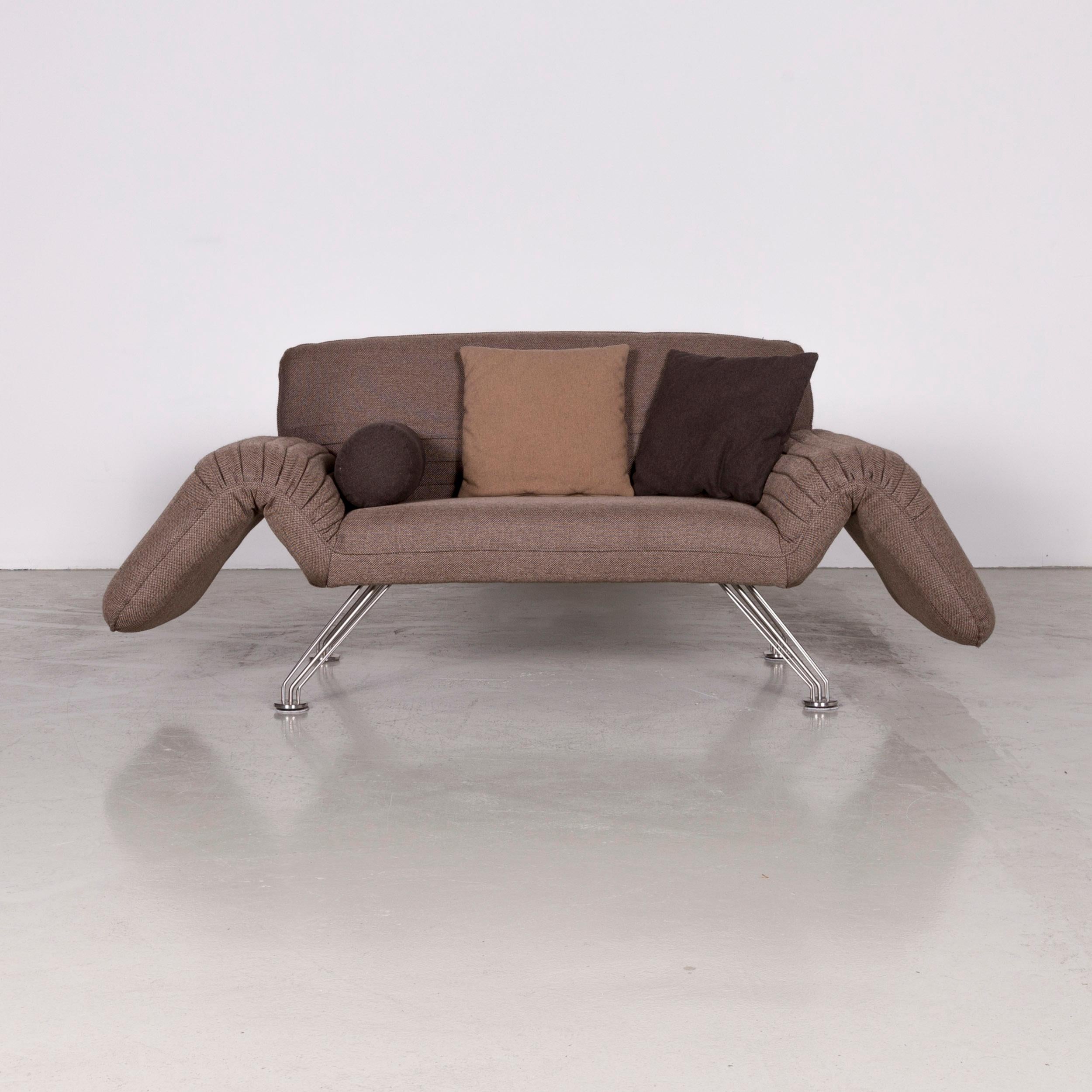 De Sede DS 142 Designer Fabric Sofa Brown Two-Seat Function Couch In Good Condition For Sale In Cologne, DE