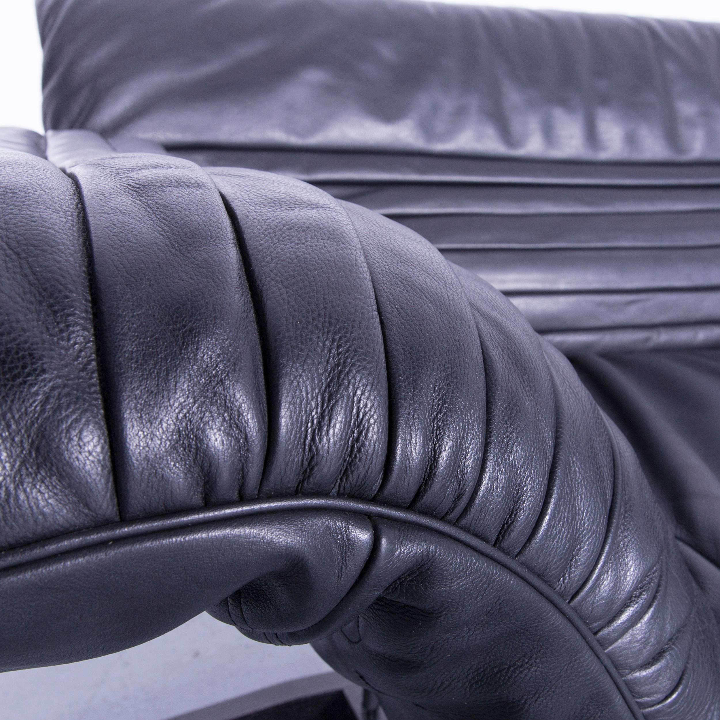 De Sede DS 142 Leather Sofa Black One-Seat Love-Chair 2