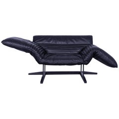 De Sede DS 142 Leather Sofa Black One-Seat Love-Chair