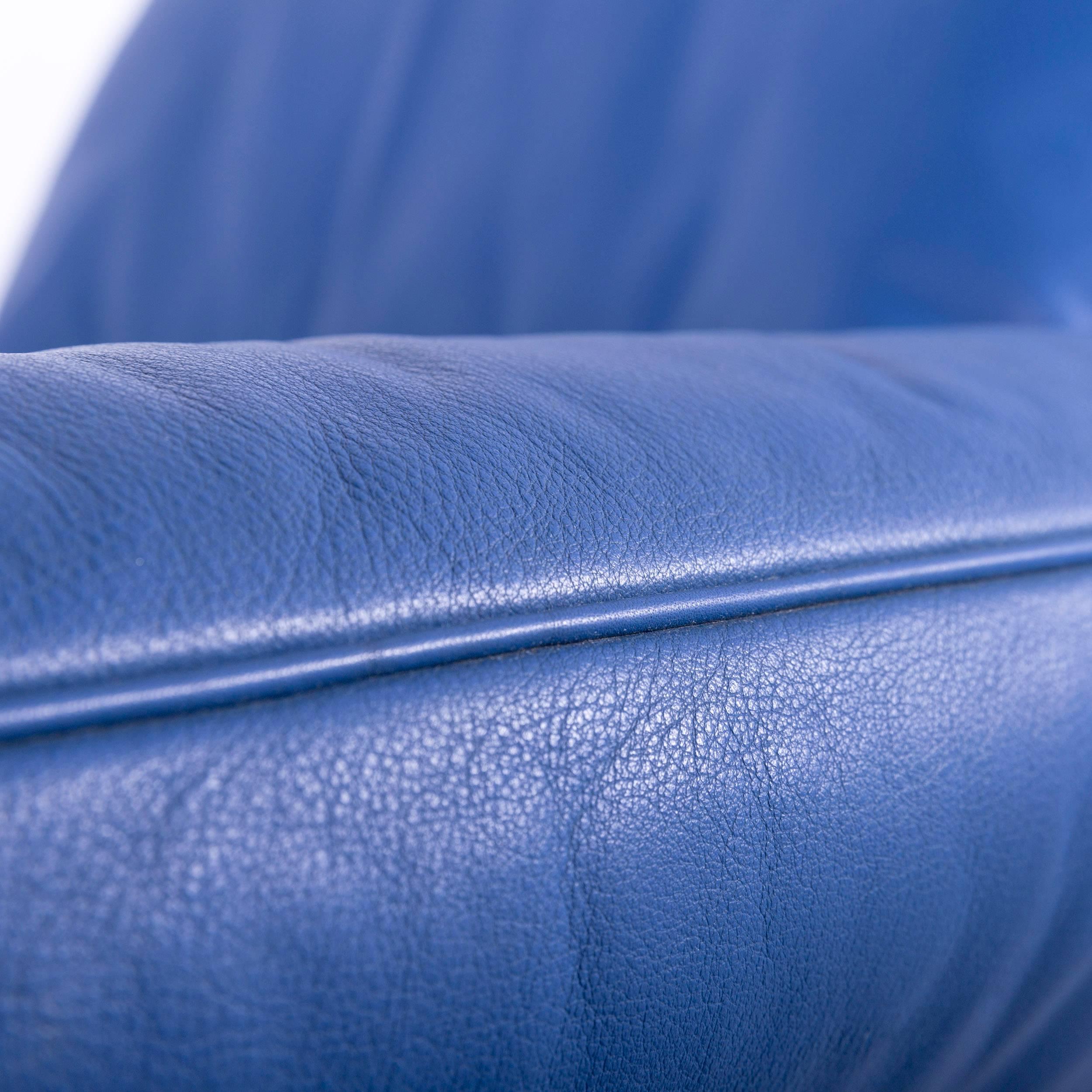 De Sede DS 142 Leather Sofa Blue One-Seat Love-Chair 5