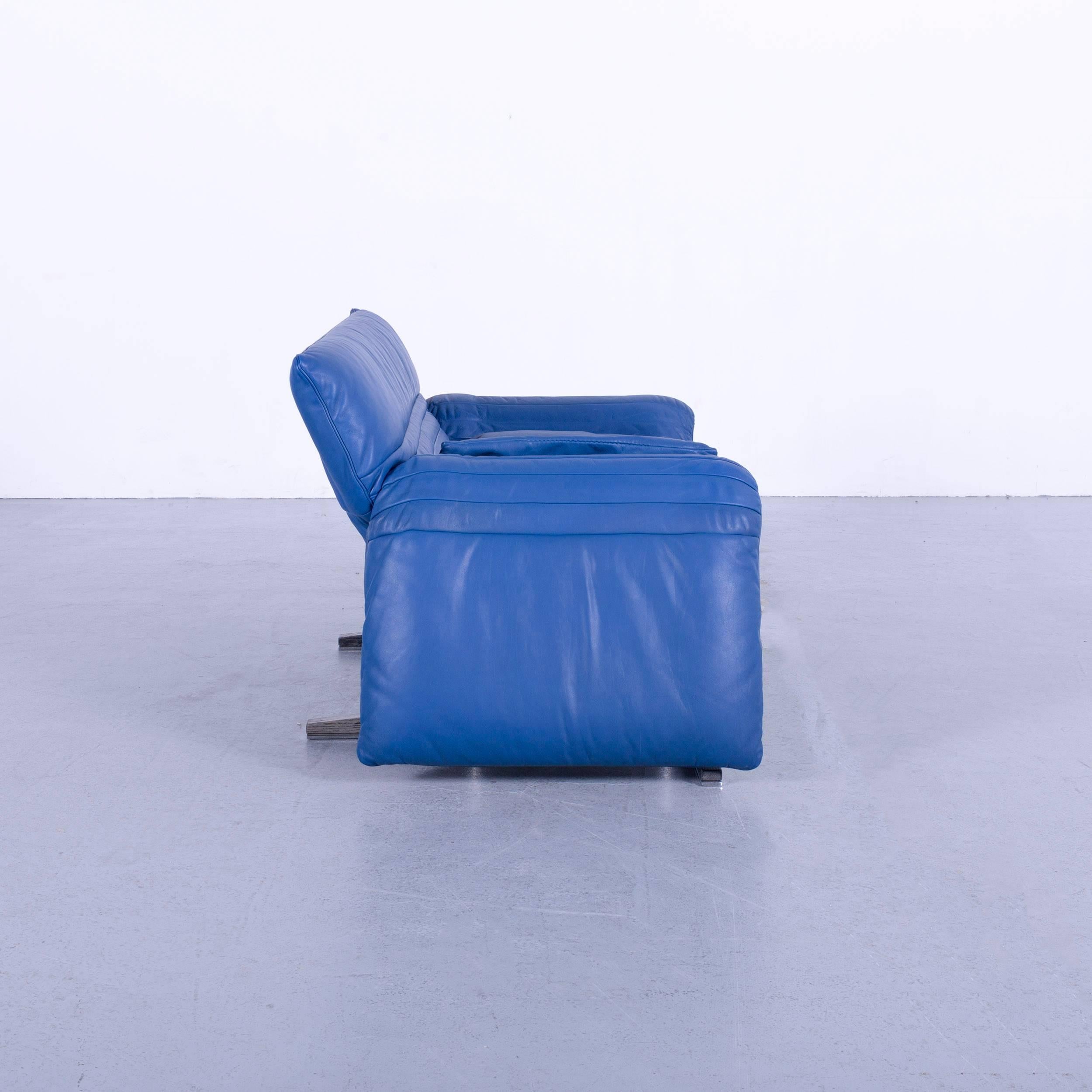 De Sede DS 142 Leather Sofa Blue One-Seat Love-Chair 6