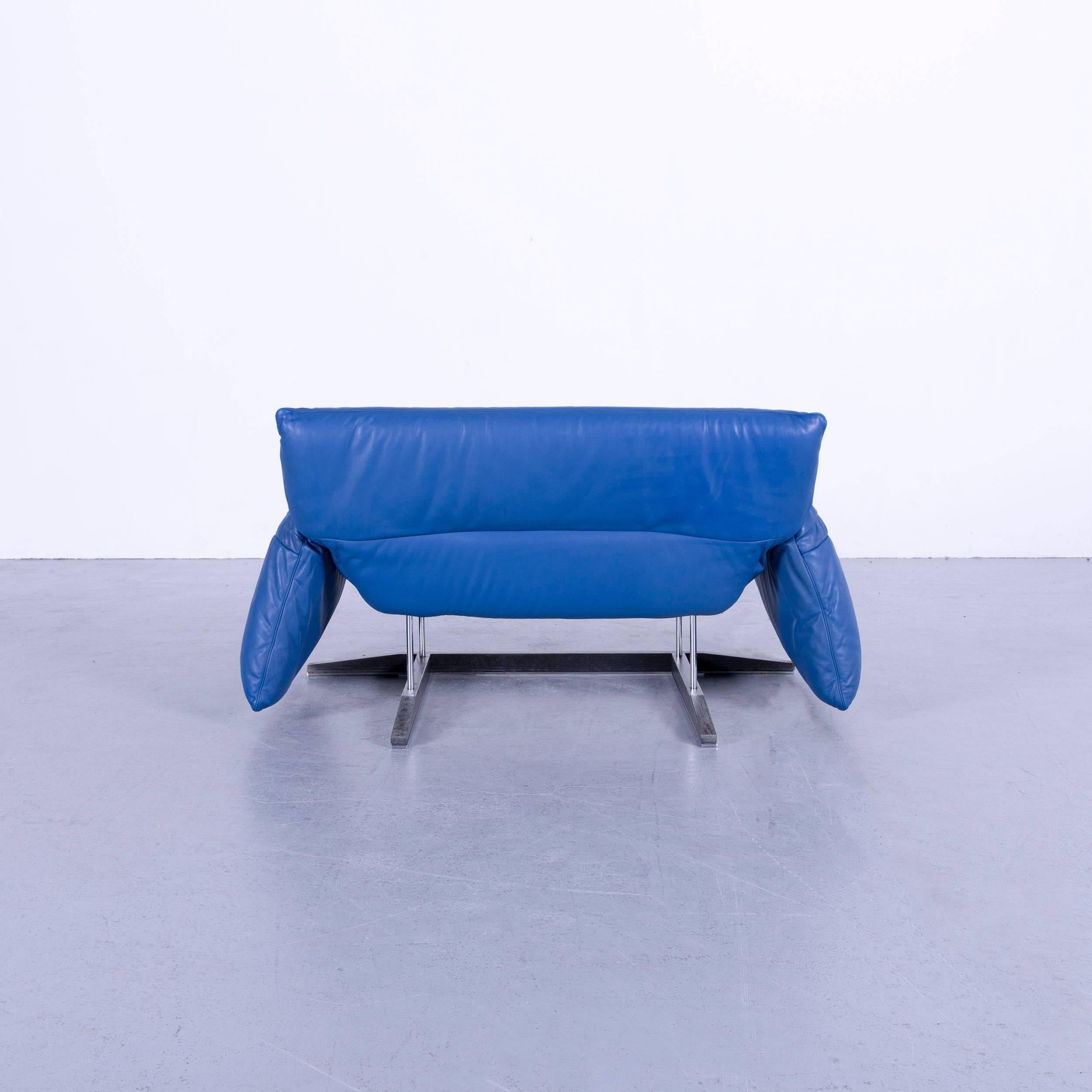 De Sede DS 142 Leather Sofa Blue One-Seat Love-Chair 7