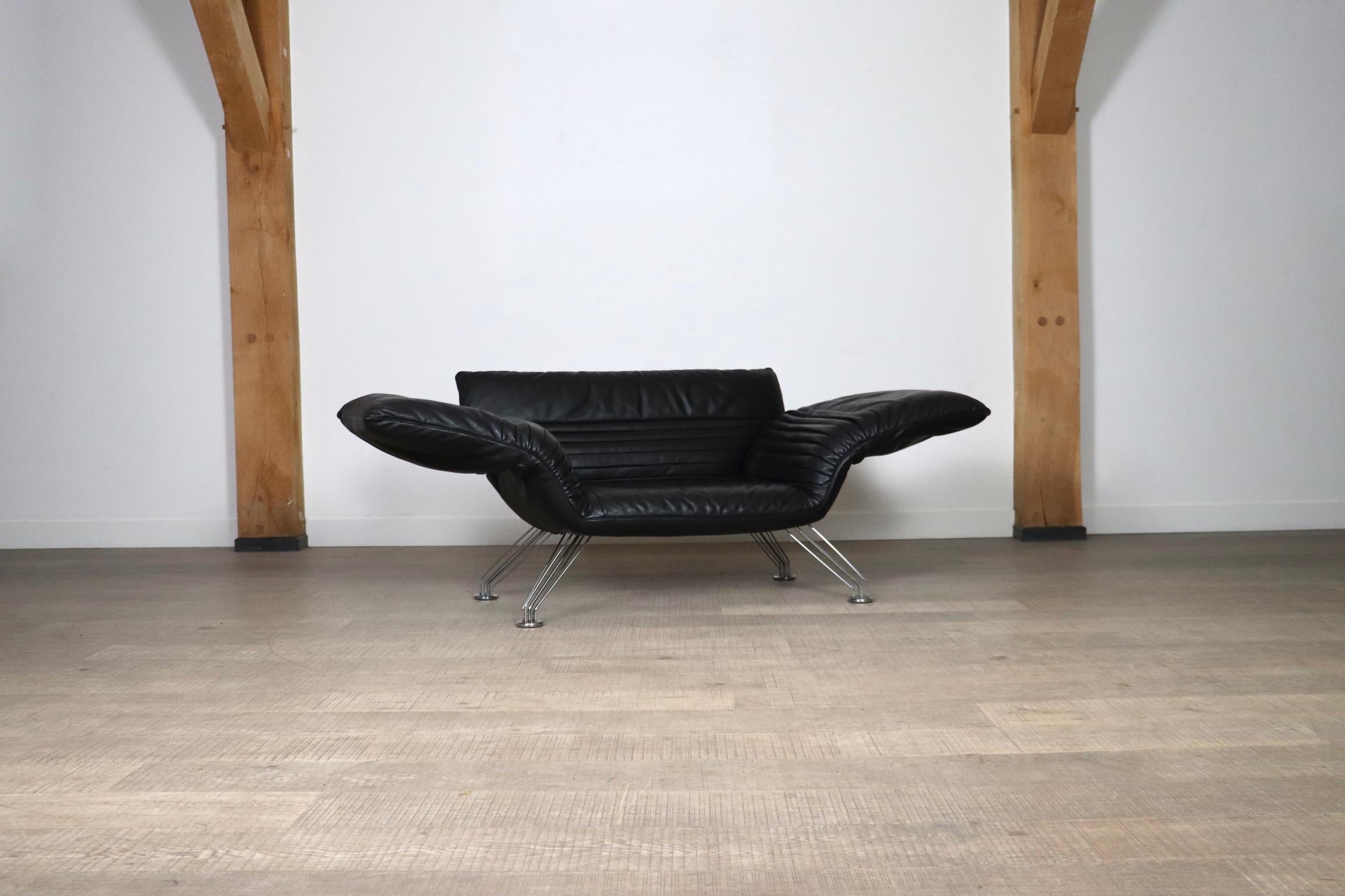 De Sede DS-142 Lounge Chair By Winfried Totzek In Black Leather, Switzerland 198 5