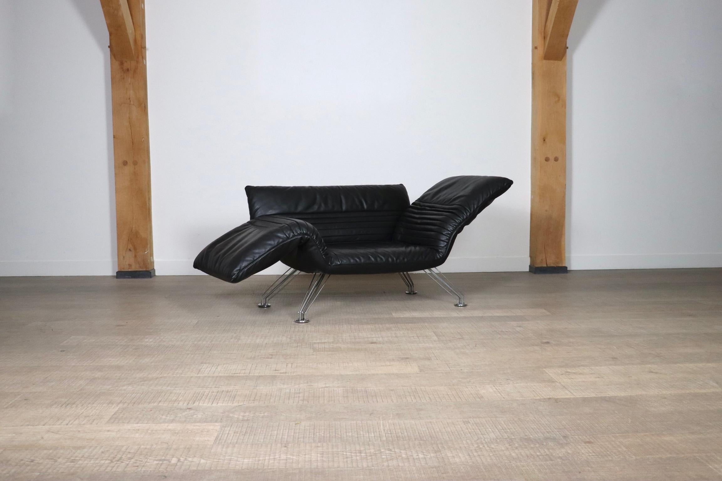 De Sede DS-142 Lounge Chair By Winfried Totzek In Black Leather, Switzerland 198 6
