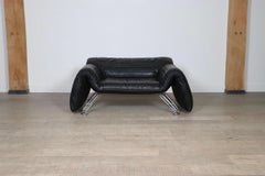 De Sede DS-142 Loungesessel von Winfried Totzek aus schwarzem Leder, Schweiz 198