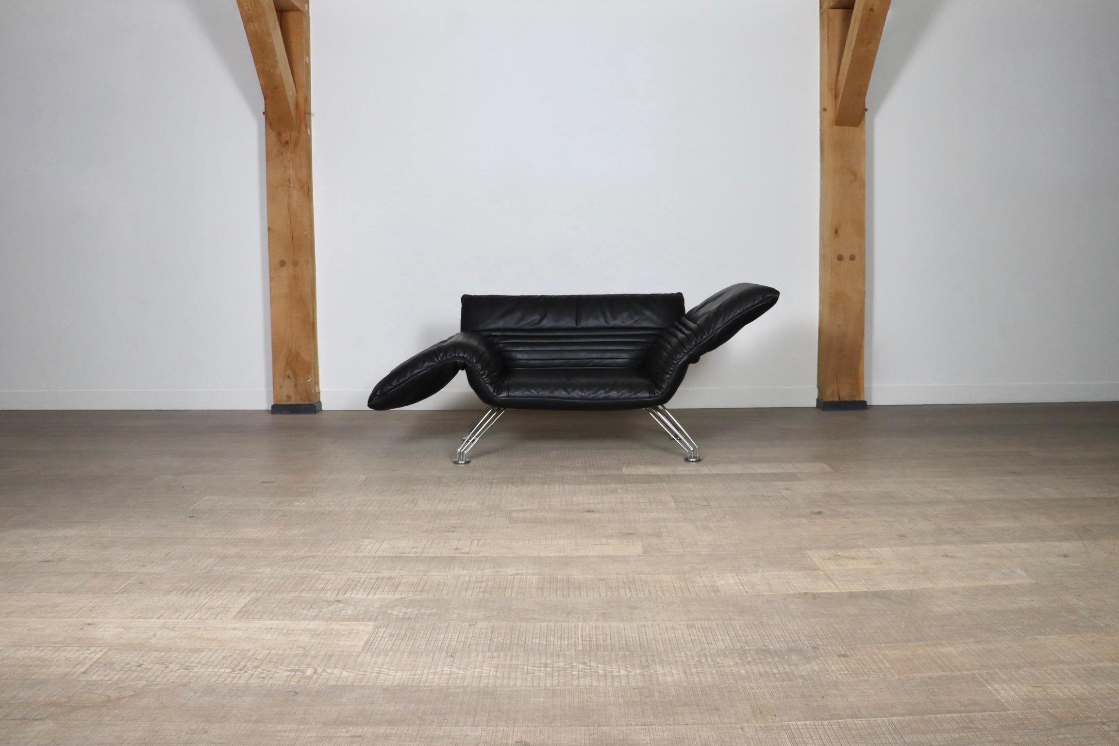 De Sede DS-142 Lounge Chair By Winfried Totzek In Black Leather, Switzerland 198 In Good Condition In ABCOUDE, UT