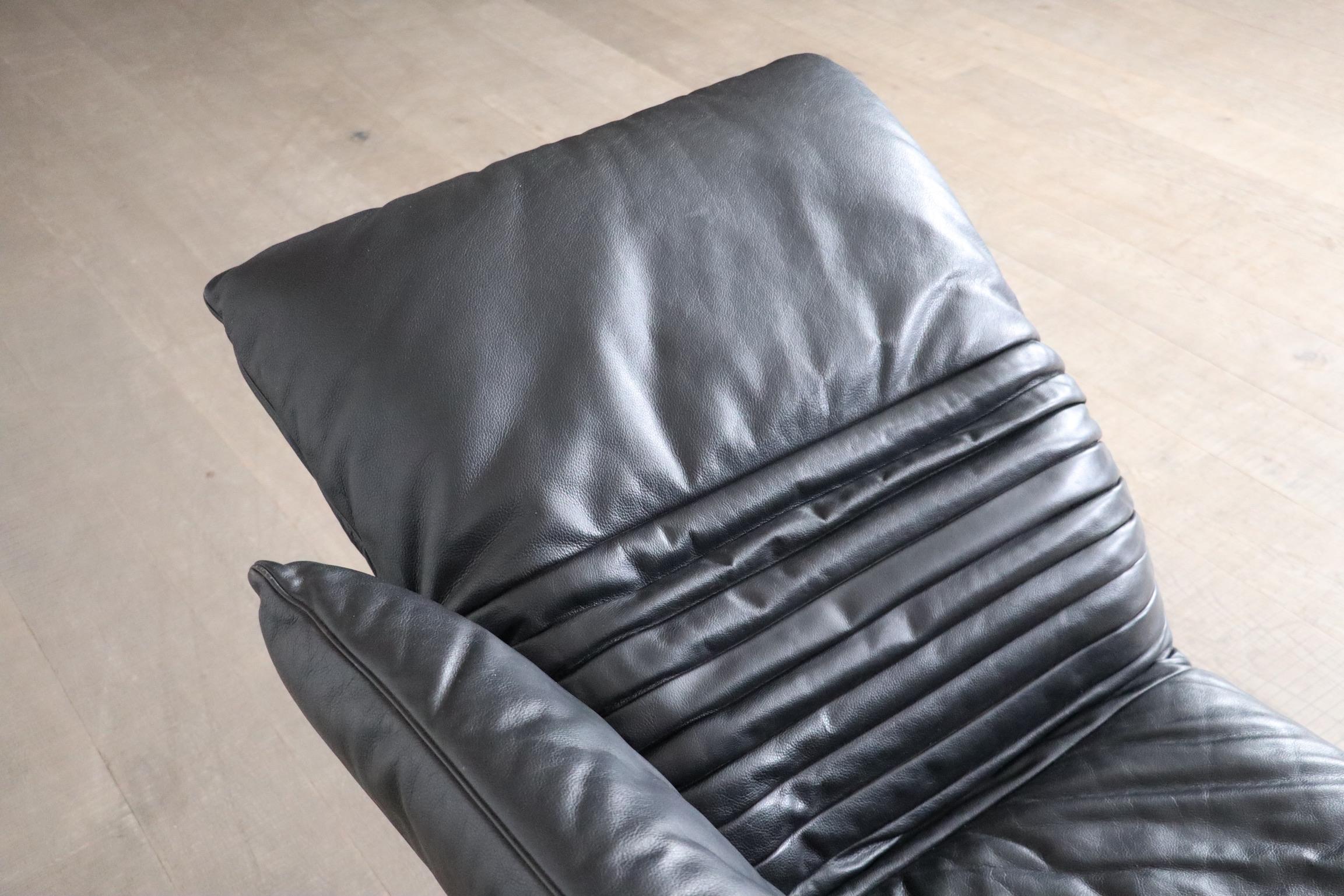 De Sede DS-142 Lounge Chair By Winfried Totzek In Black Leather, Switzerland 198 1
