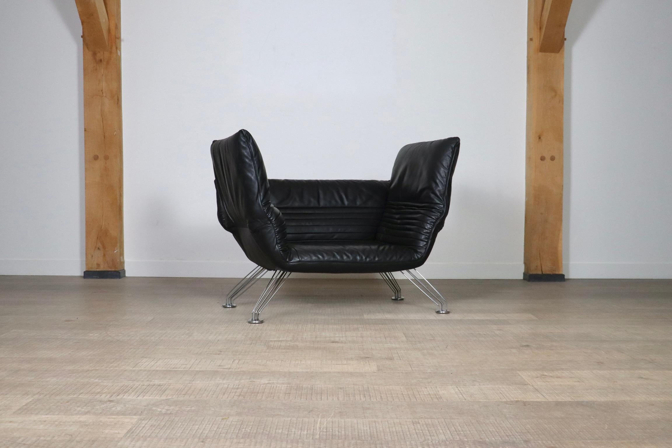 De Sede DS-142 Lounge Chair By Winfried Totzek In Black Leather, Switzerland 198 4