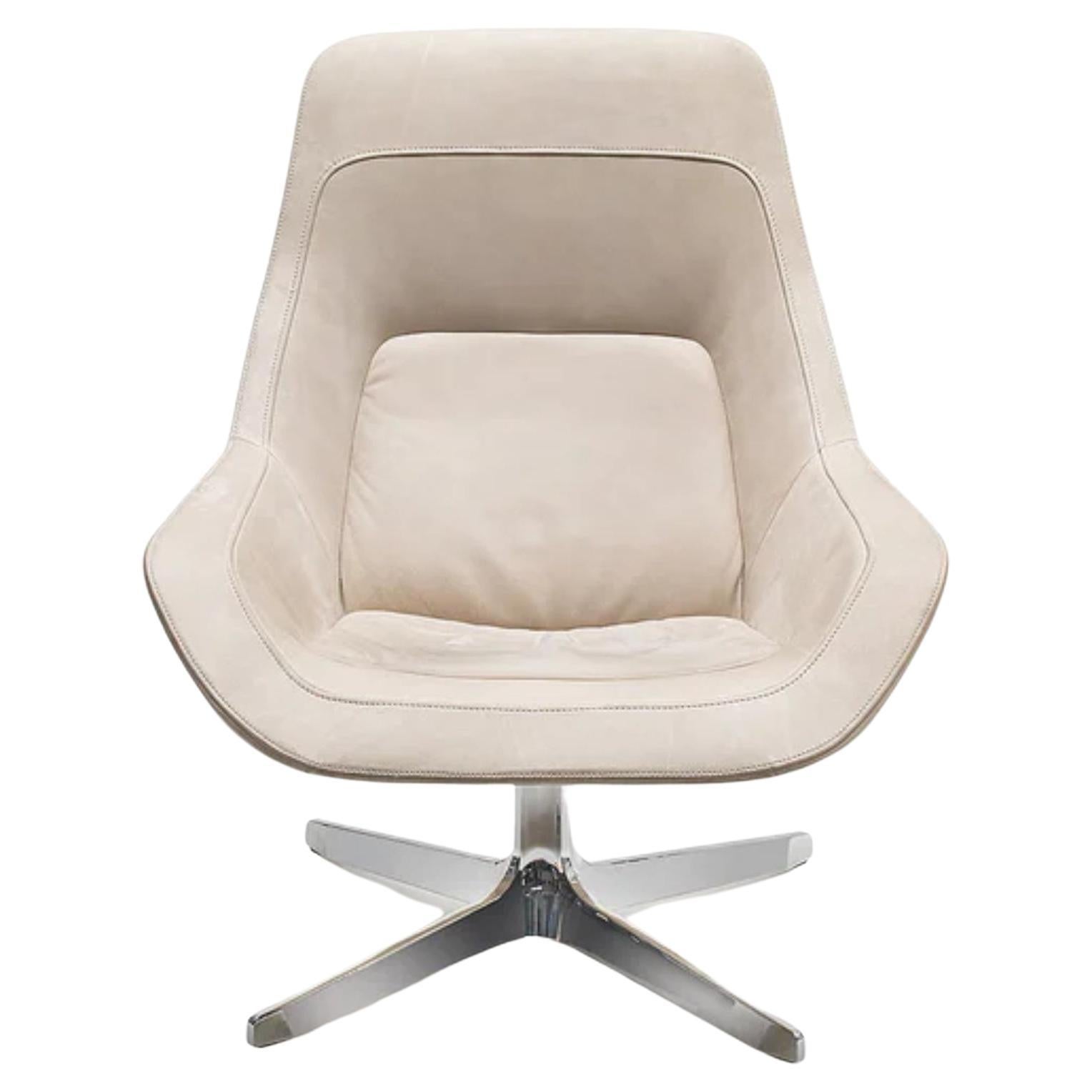 De Sede DS-144 Armchair in Kit Beige Leather Upholstery by Werner Aisslinger For Sale