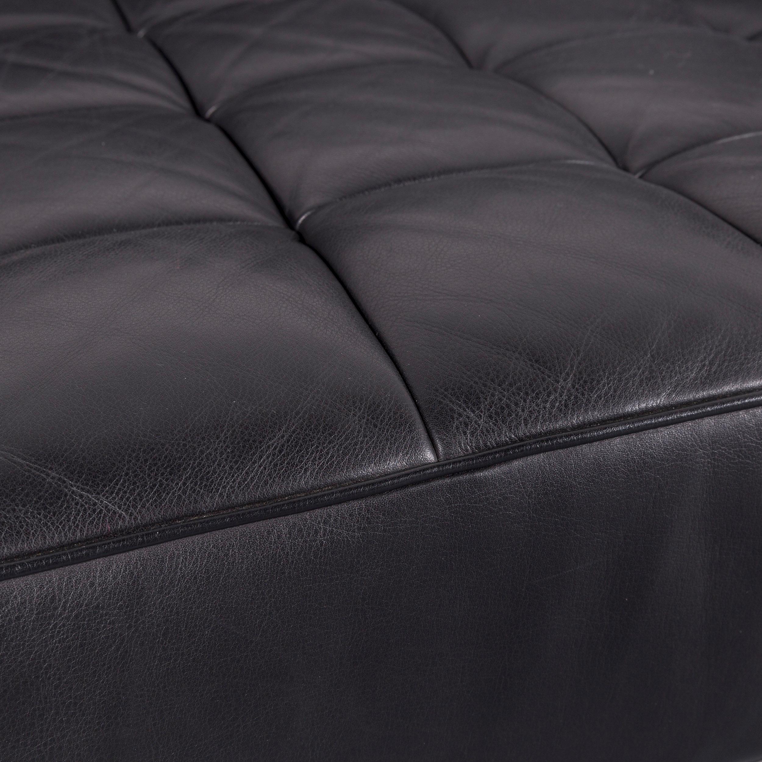 De Sede DS 144 Leather Sofa Black Two-Seat Lounger Real Leather Function 1