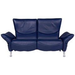 De Sede Ds 145 Leder Sofa Blau Zweisitzer Relaxfunktion Funktion Couch #10439