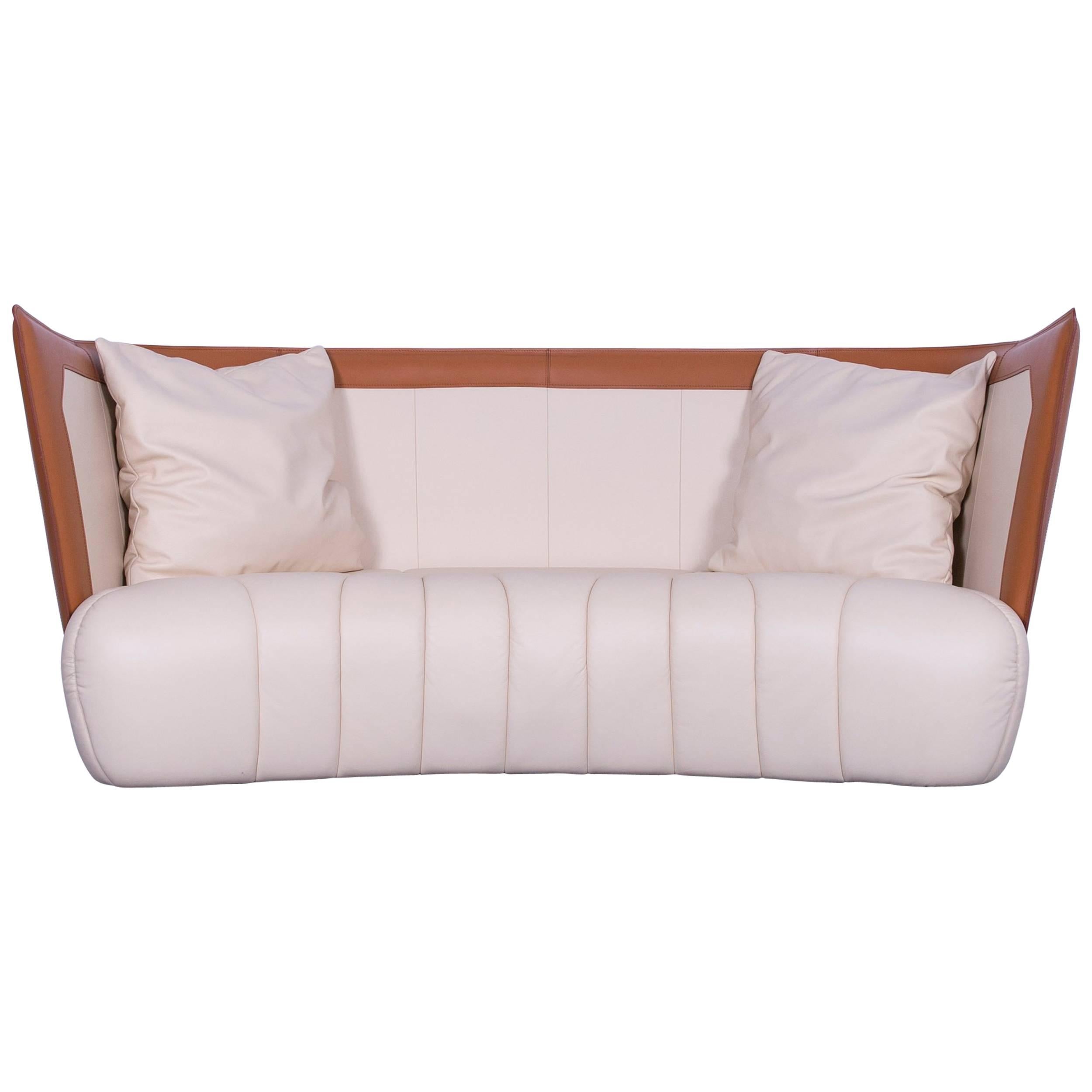 De Sede DS 146 Leather Sofa Off-White Three-Seat Couch For Sale