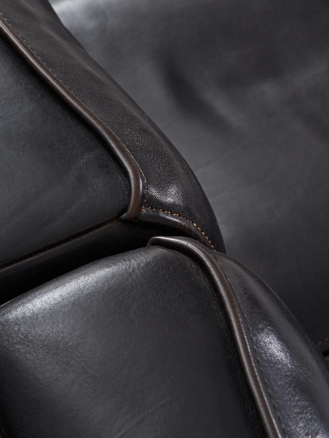 De Sede 'Ds-15' Modular Sofa in Black Buffalo Leather 1