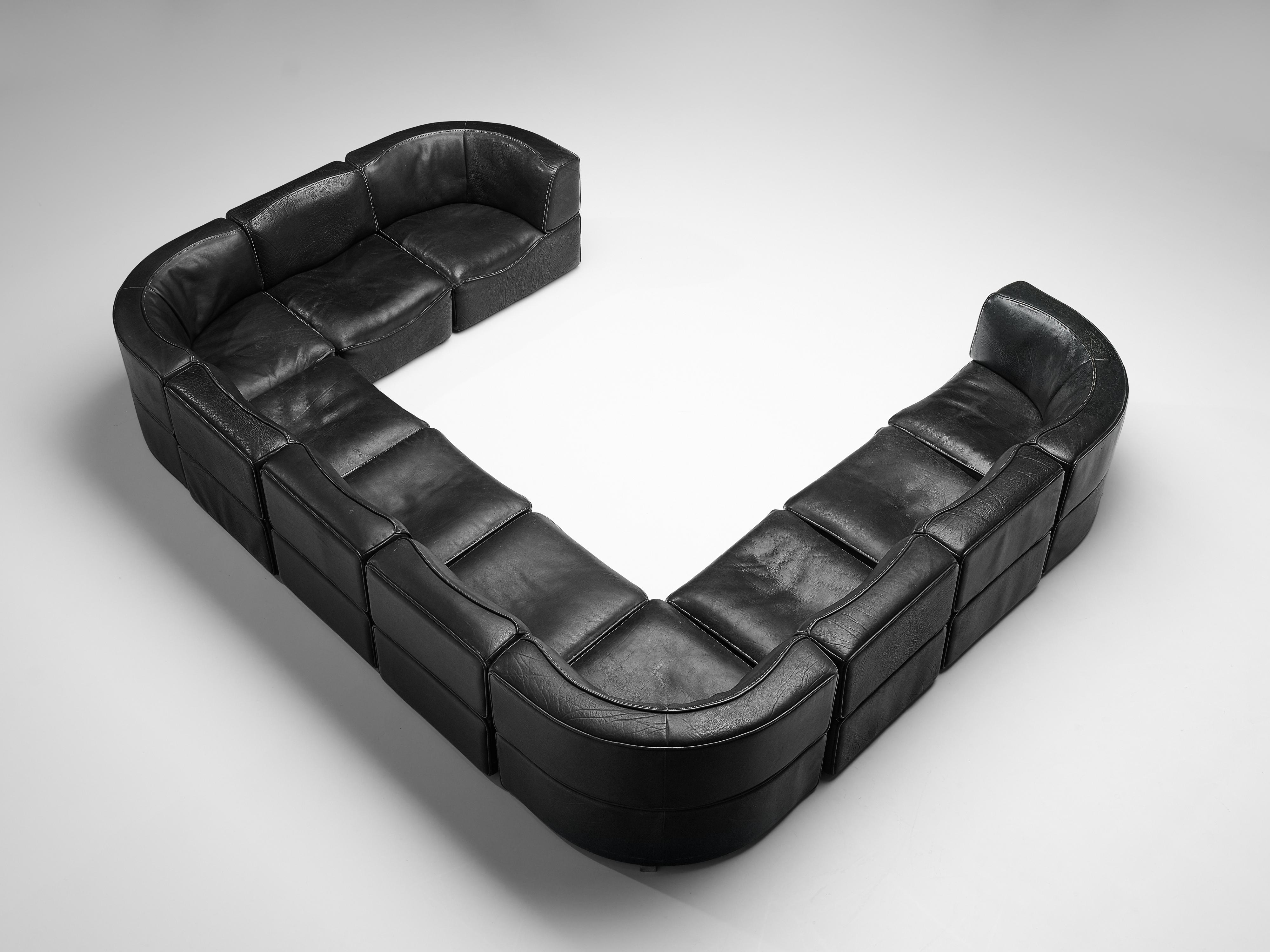 De Sede 'DS-15' Modular Sofa in Black Leather 2