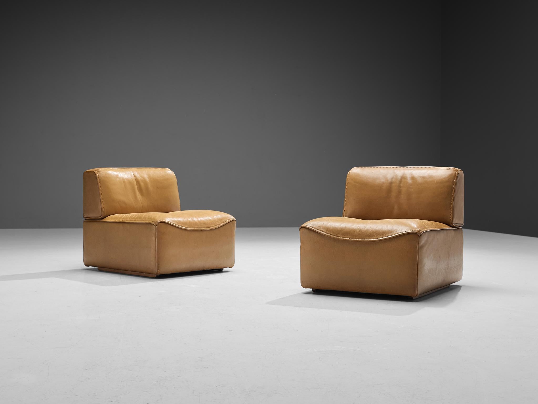Swiss De Sede ‘DS-15’ Modular Sofa in Caramel Leather